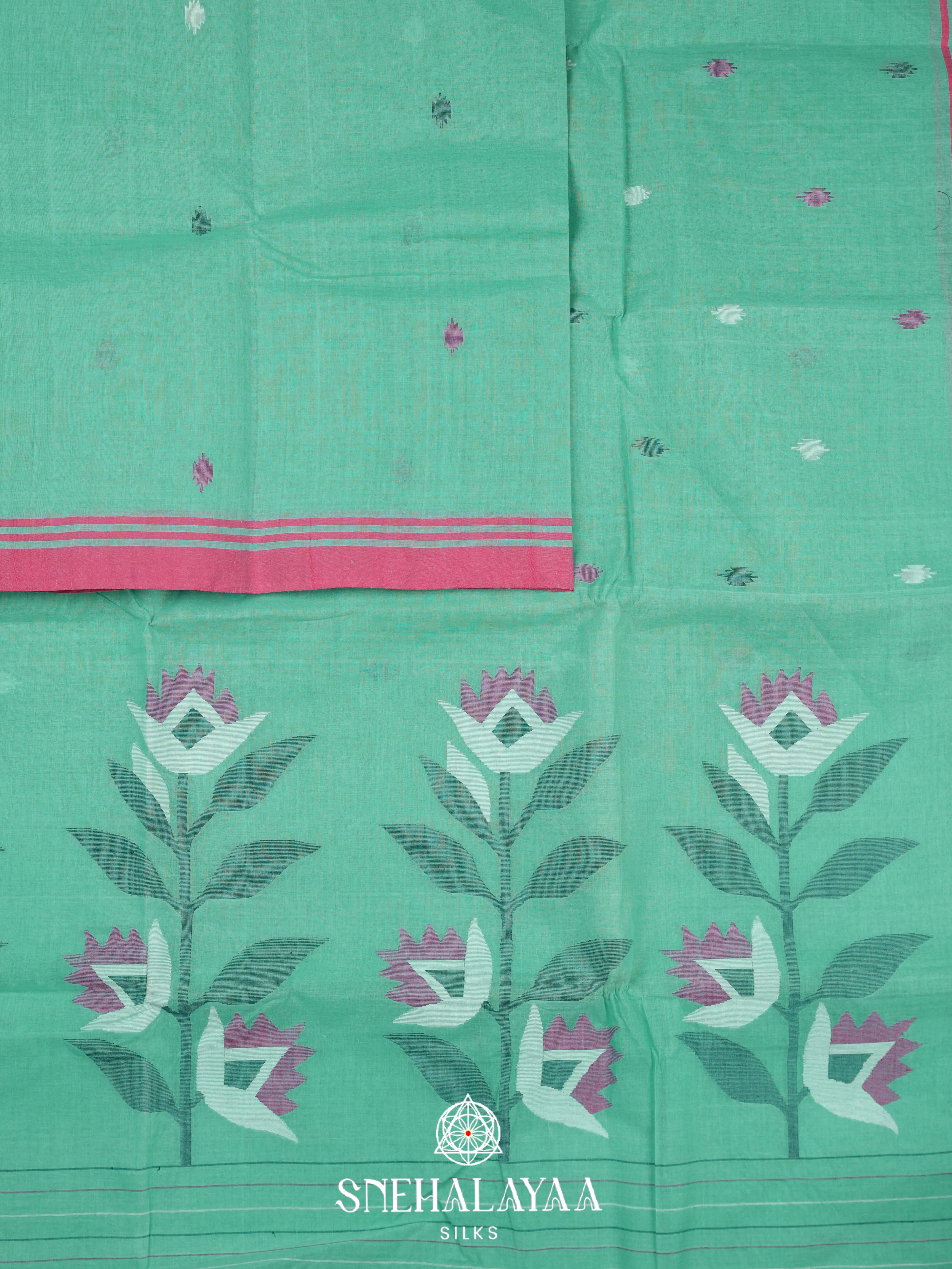 Tea Green Bengal Cotton Saree