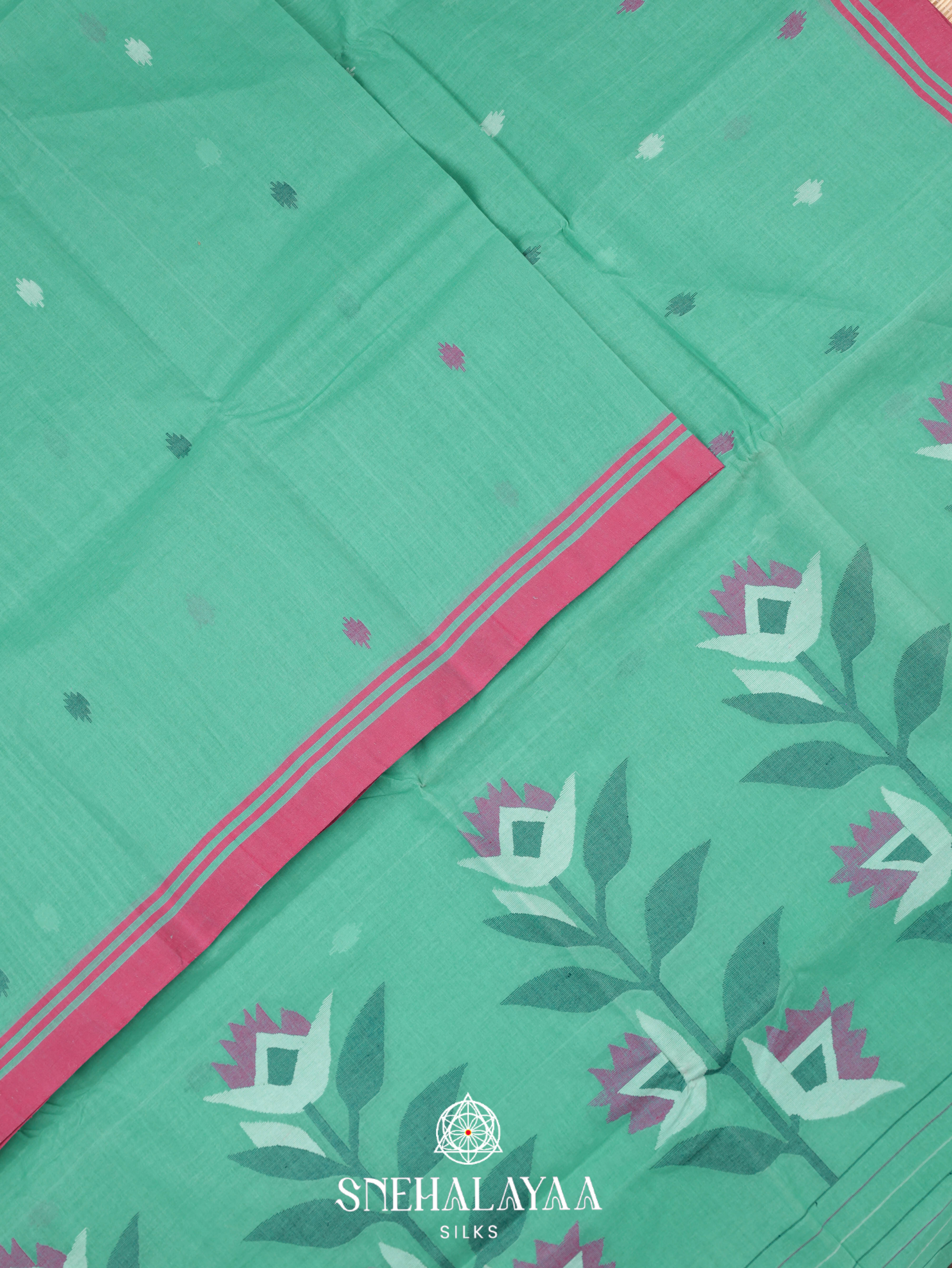 Tea Green Bengal Cotton Saree