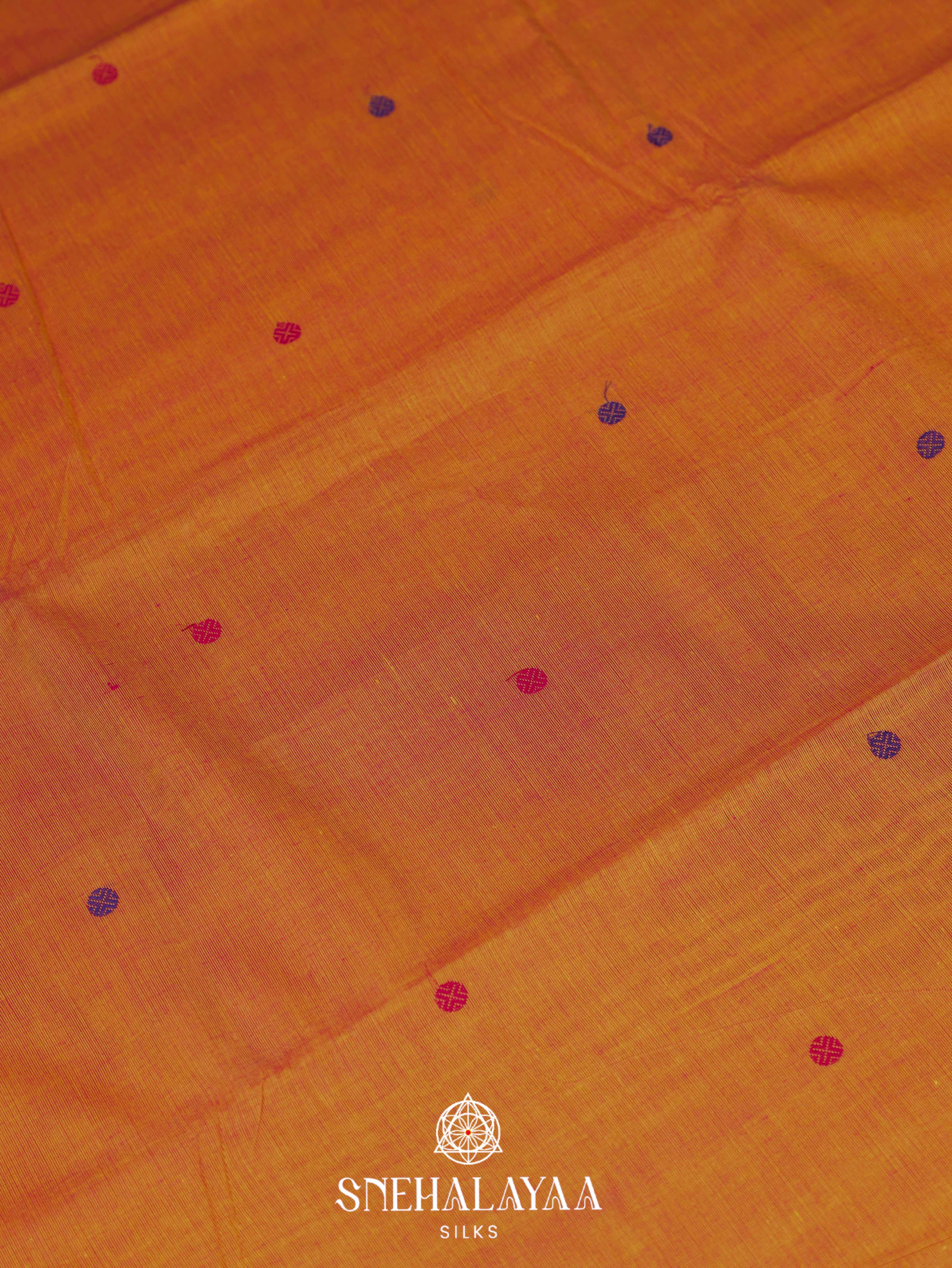 Copper Orange Kanchi Cotton Saree