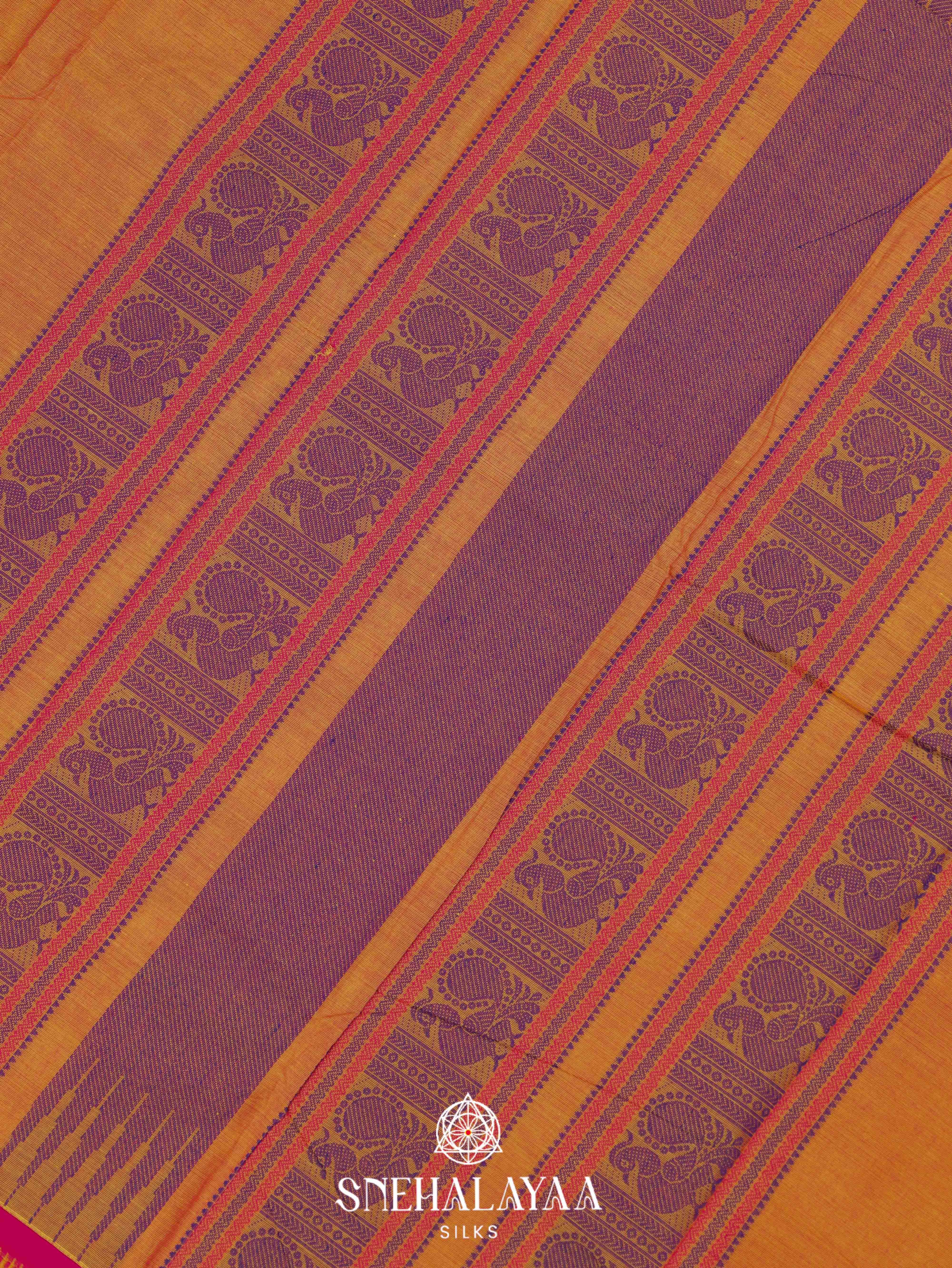 Copper Orange Kanchi Cotton Saree