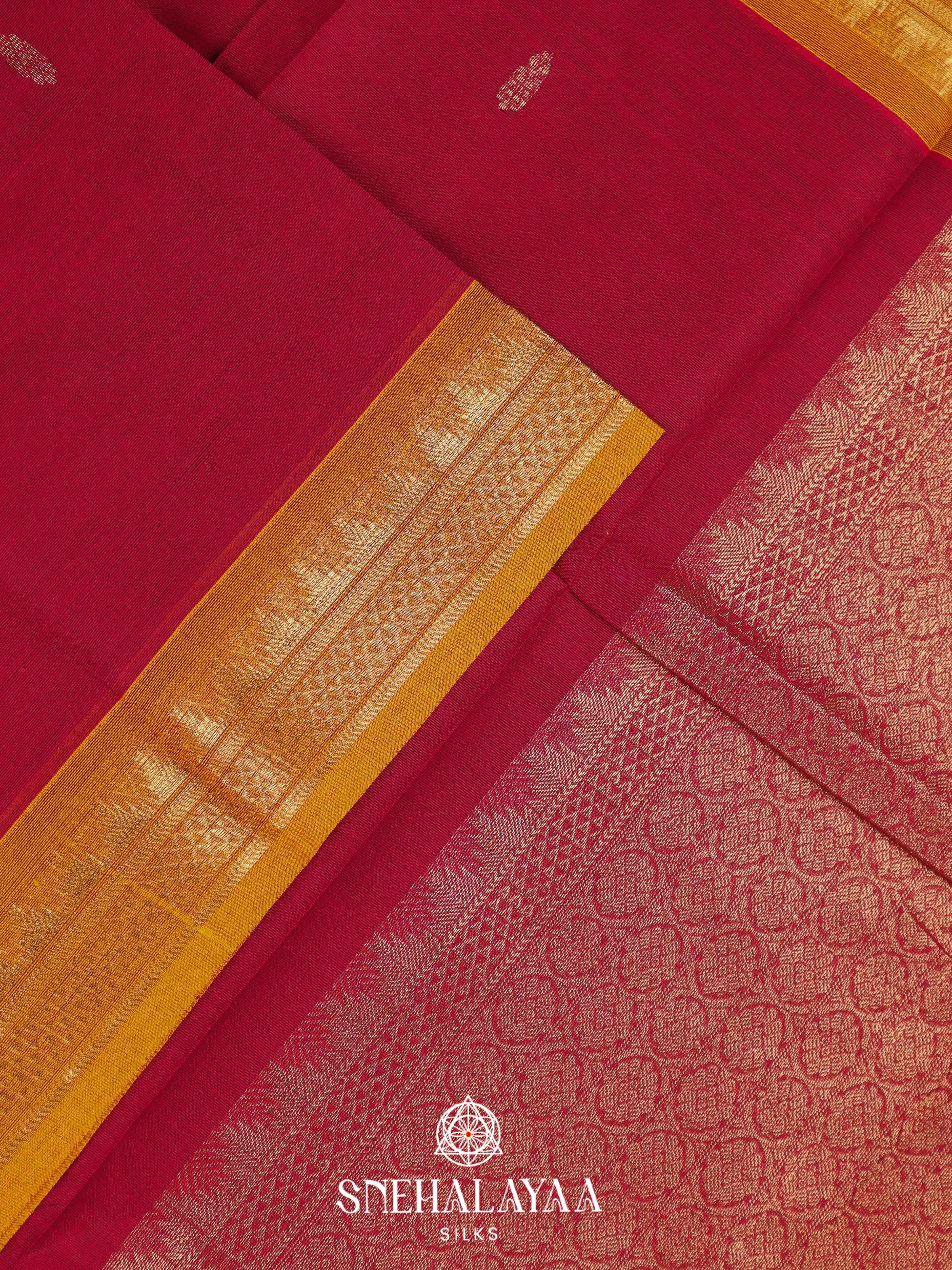 Maroon Kanchi Cotton Saree