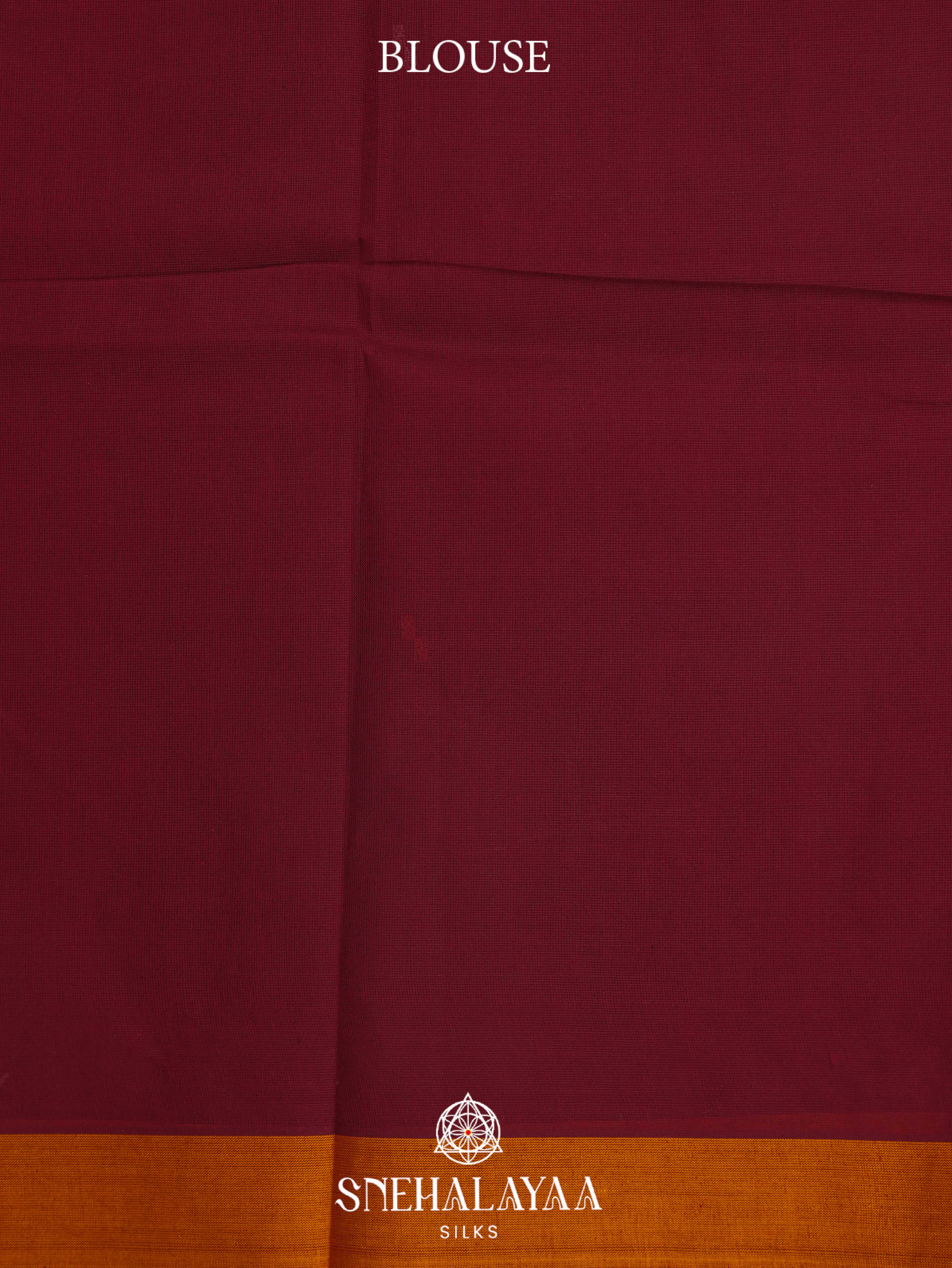 Burgandy Kanchi Cotton Saree
