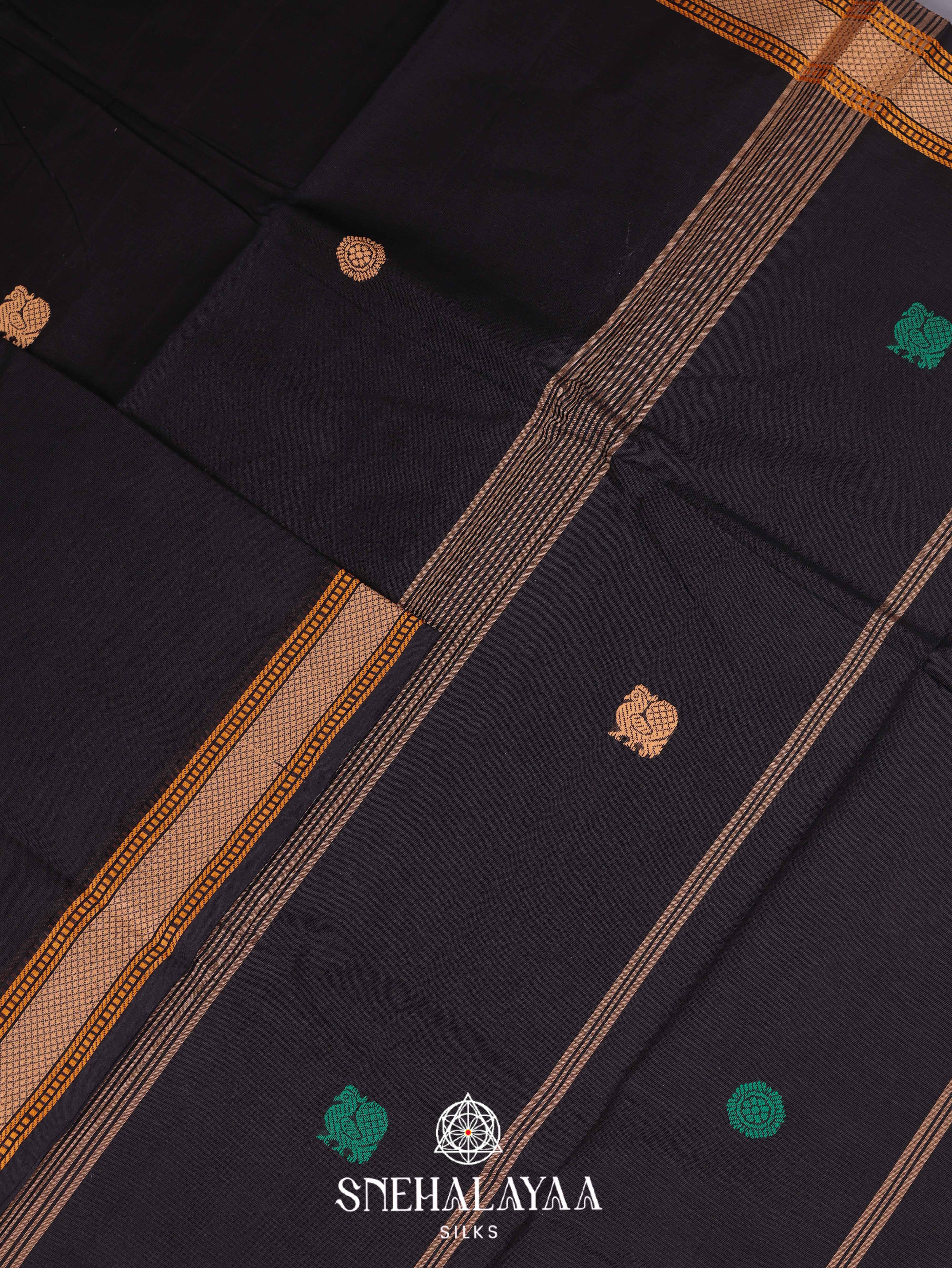 Black Kanchi Cotton Saree