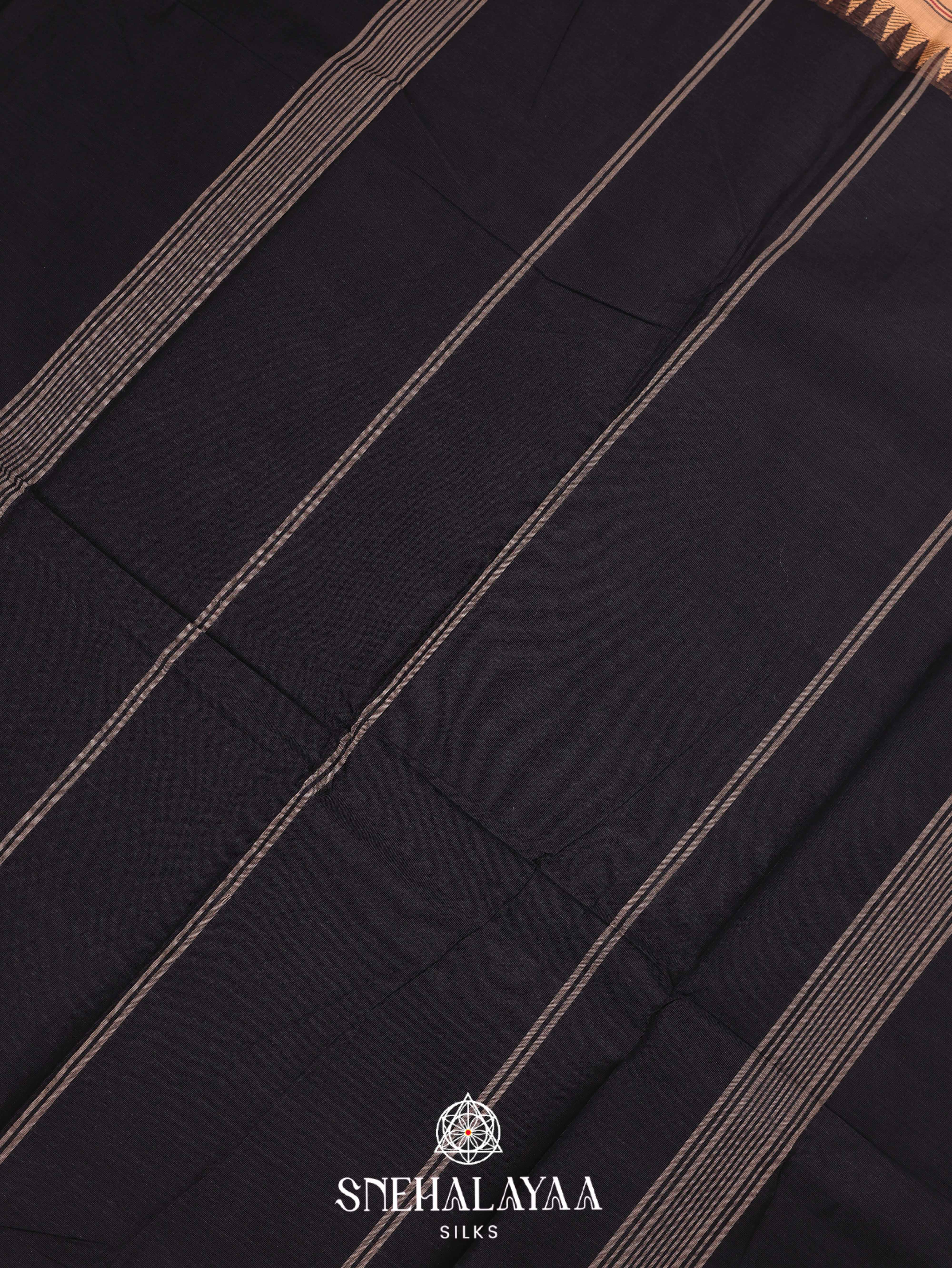 Black Kanchi Cotton Saree