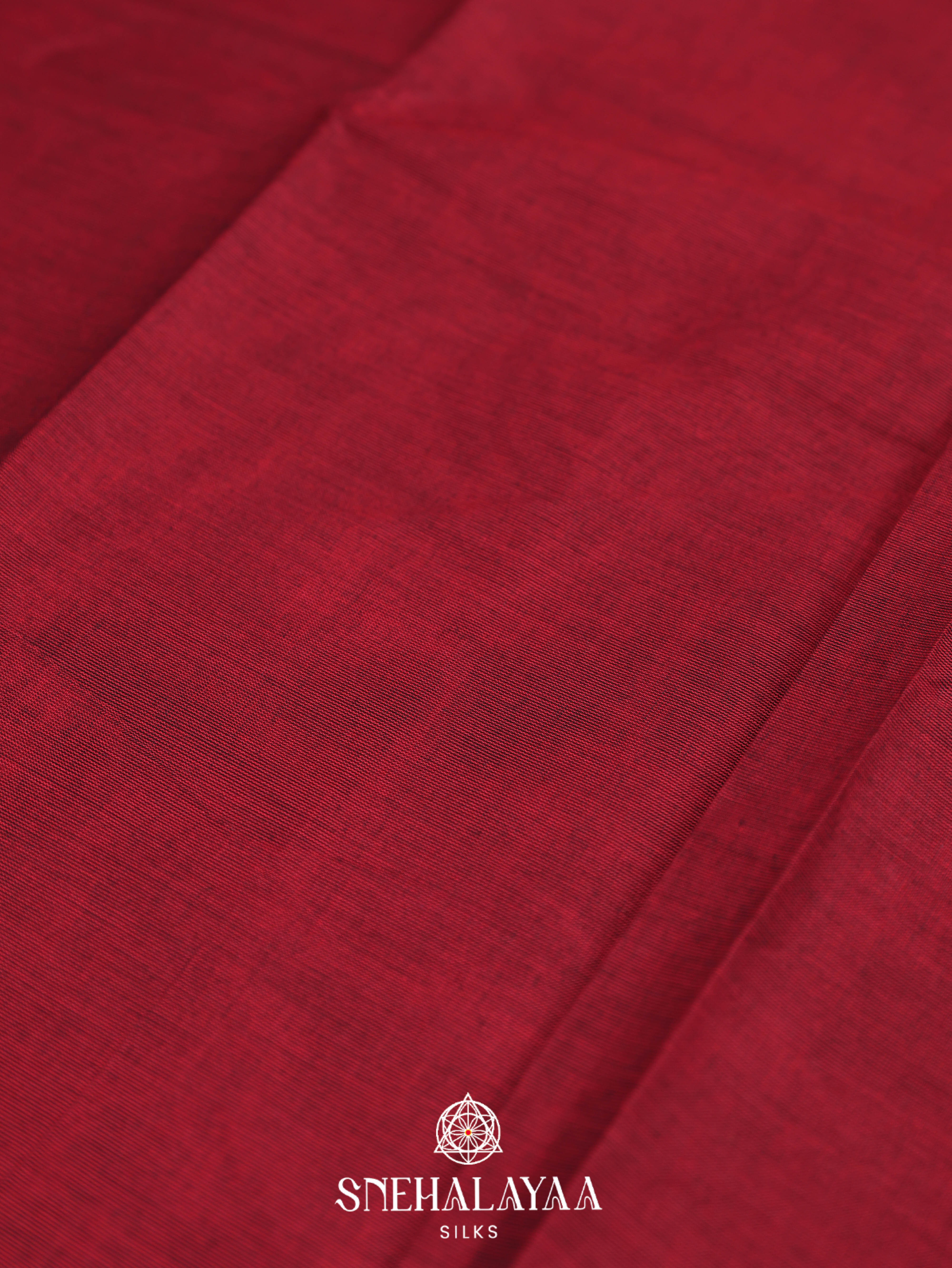 Burgandy Kanchi Cotton Saree