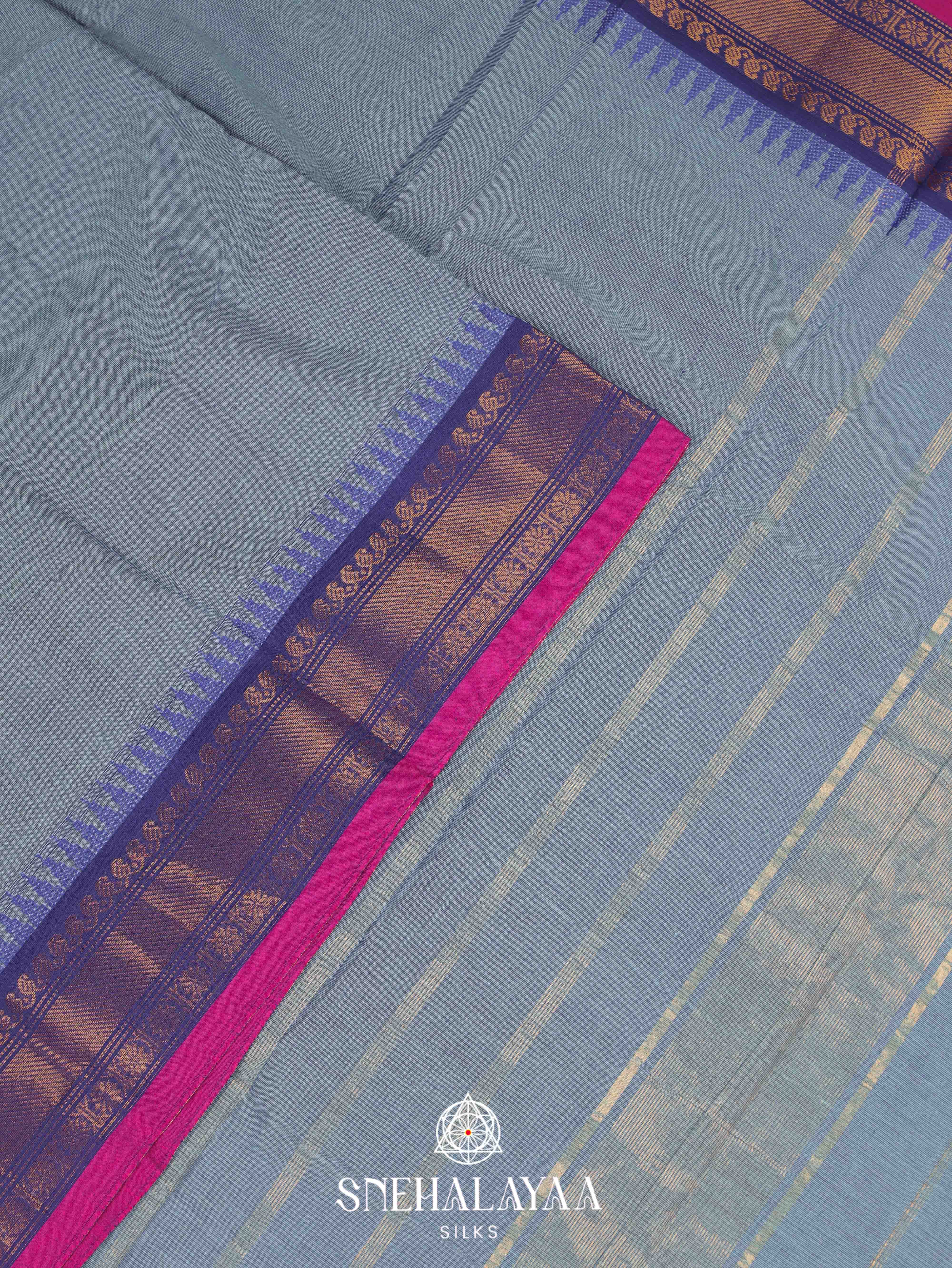 Blue Kanchi Cotton Saree