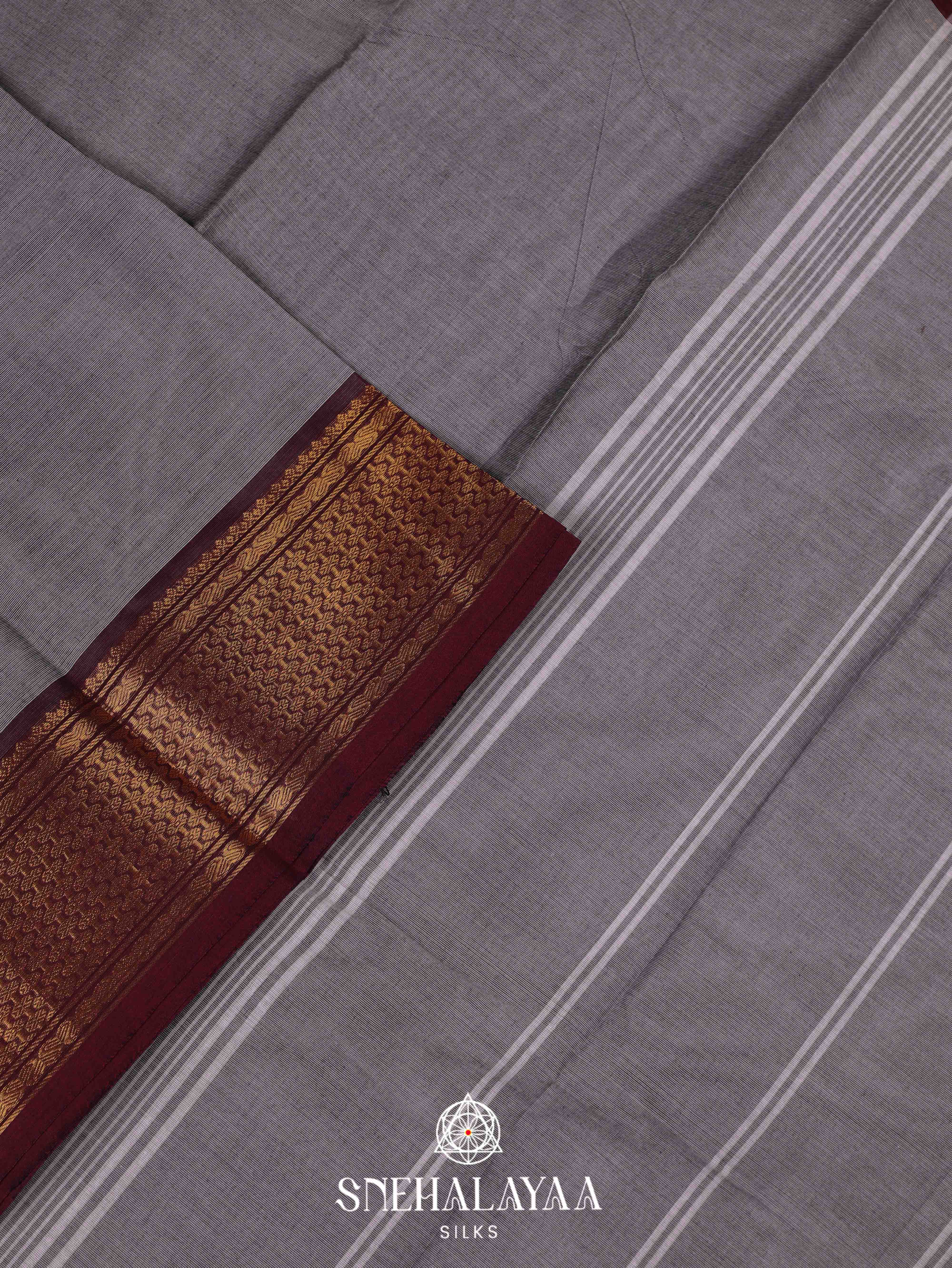 Grey  Kanchi Cotton Saree
