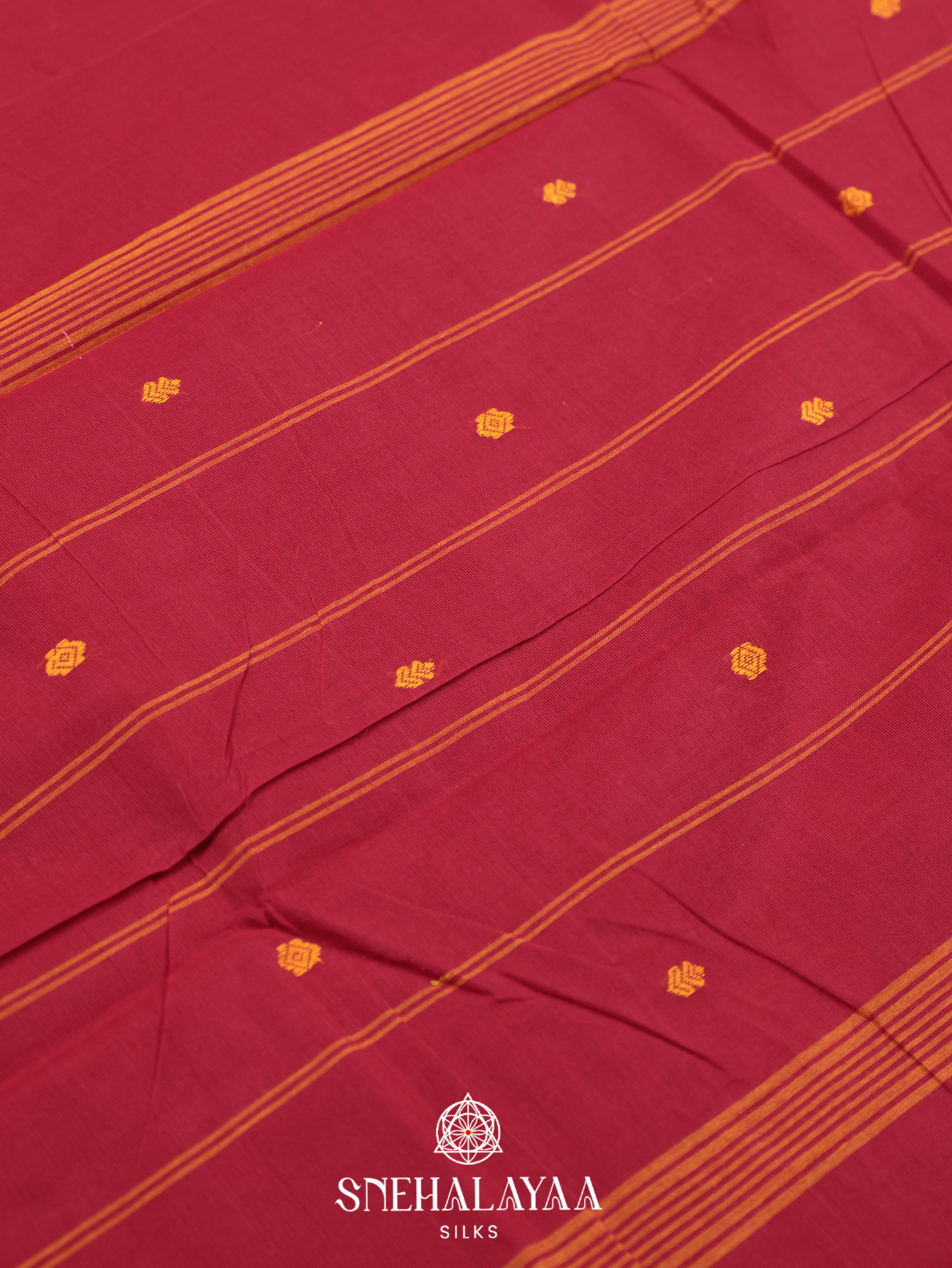 Maroon Chettinad Cotton Saree