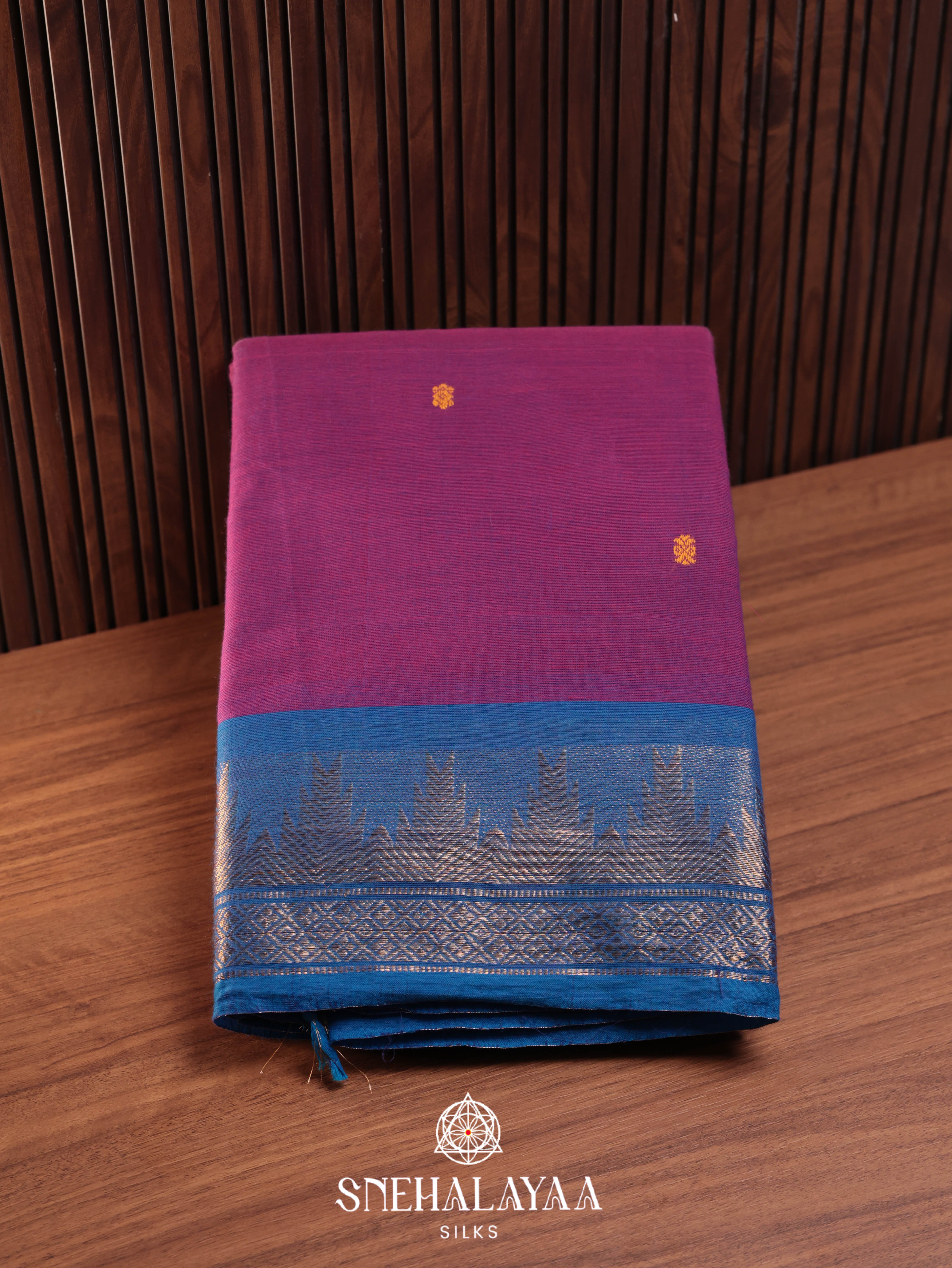 Purple Chettinad Cotton Saree