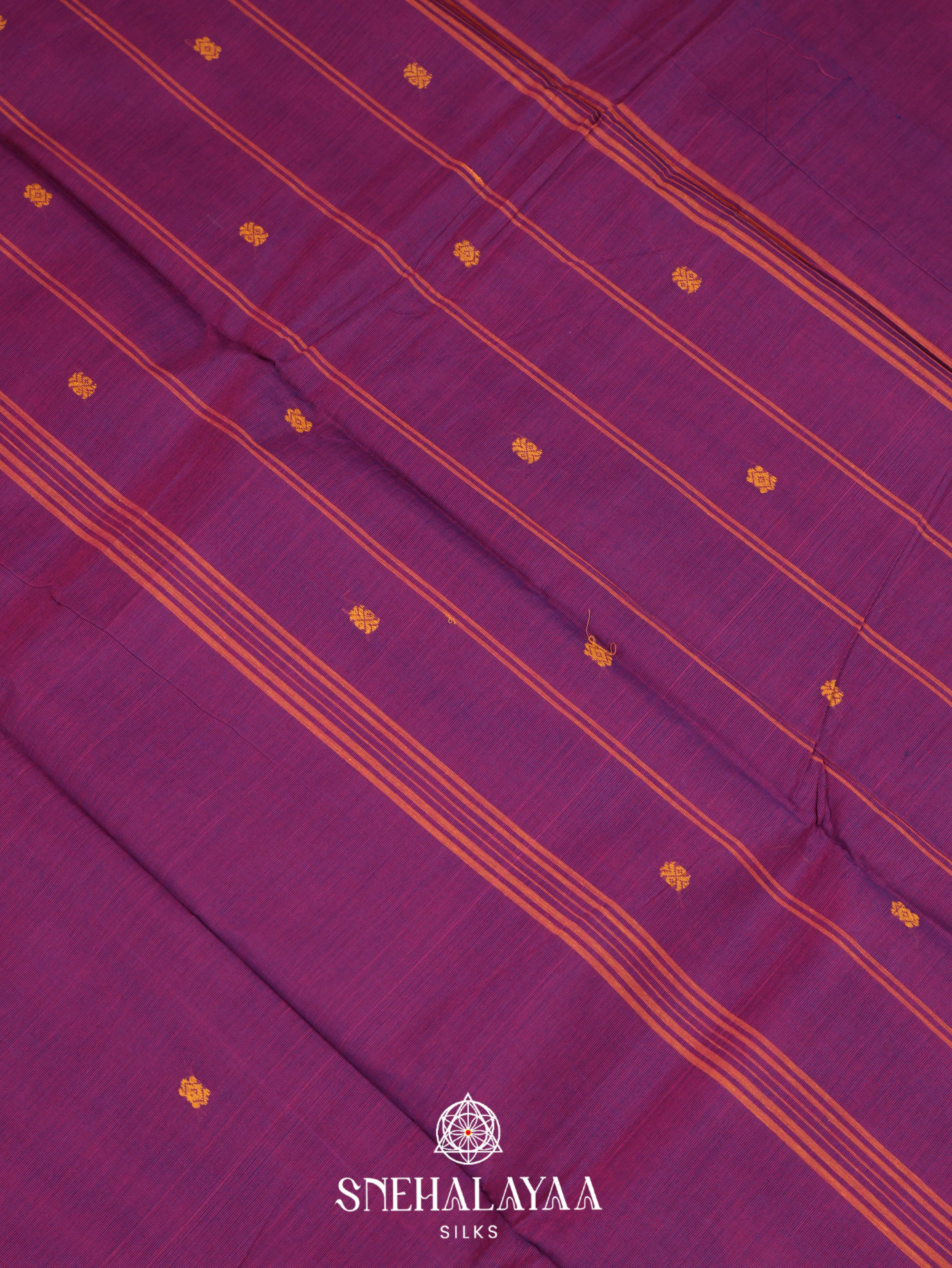 Purple Chettinad Cotton Saree