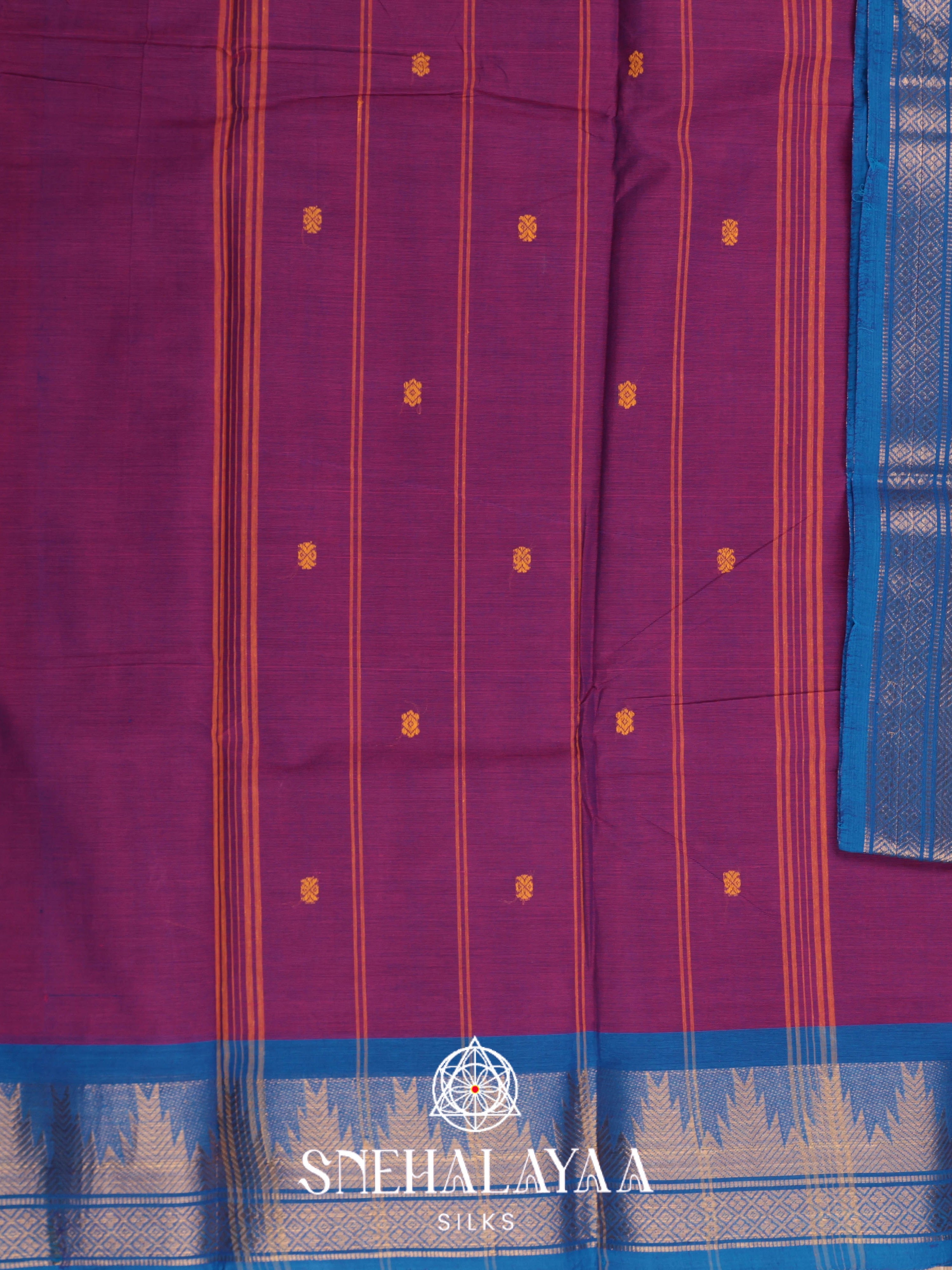 Purple Chettinad Cotton Saree