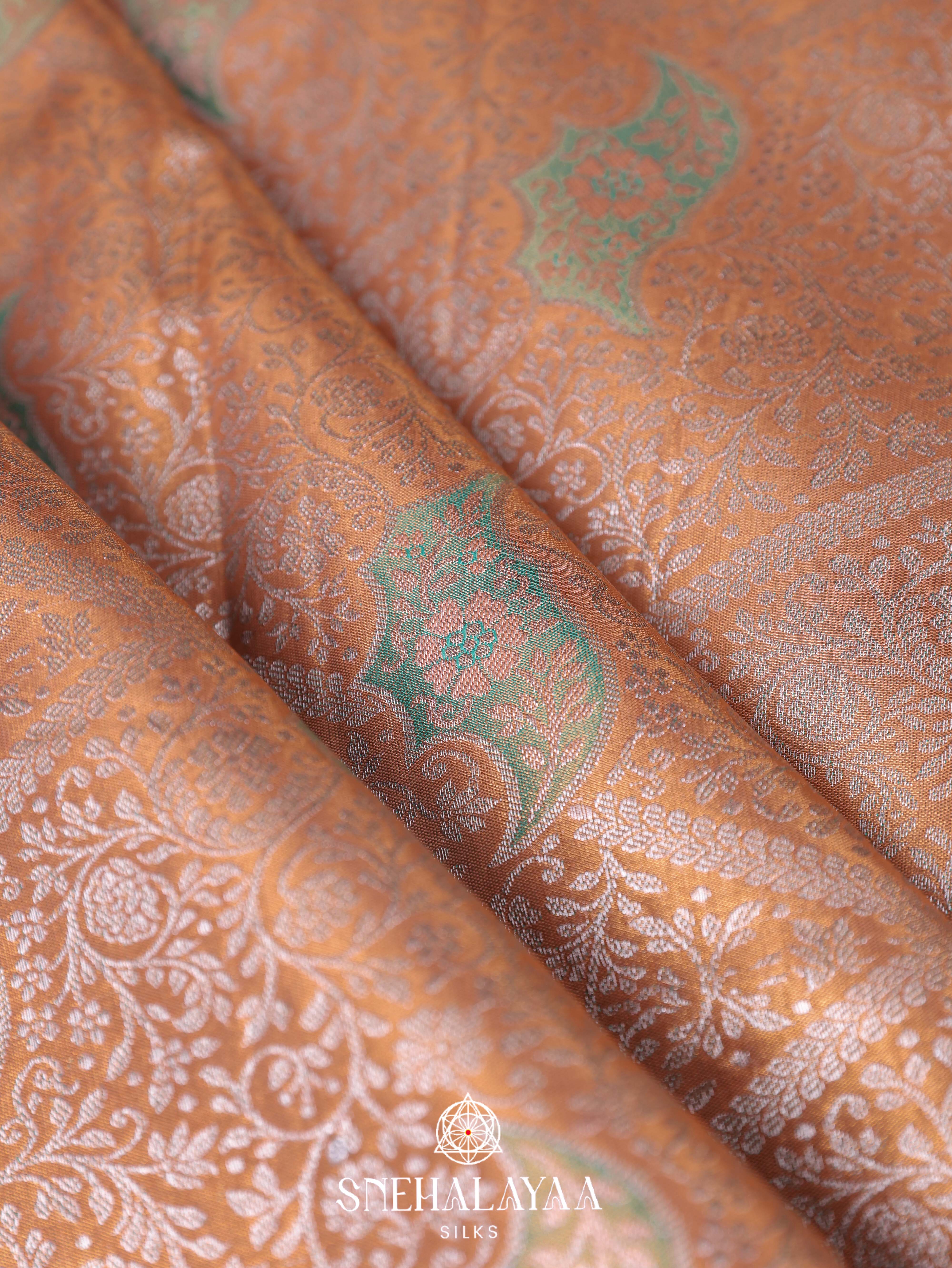 Pale Peach Art Silk Saree