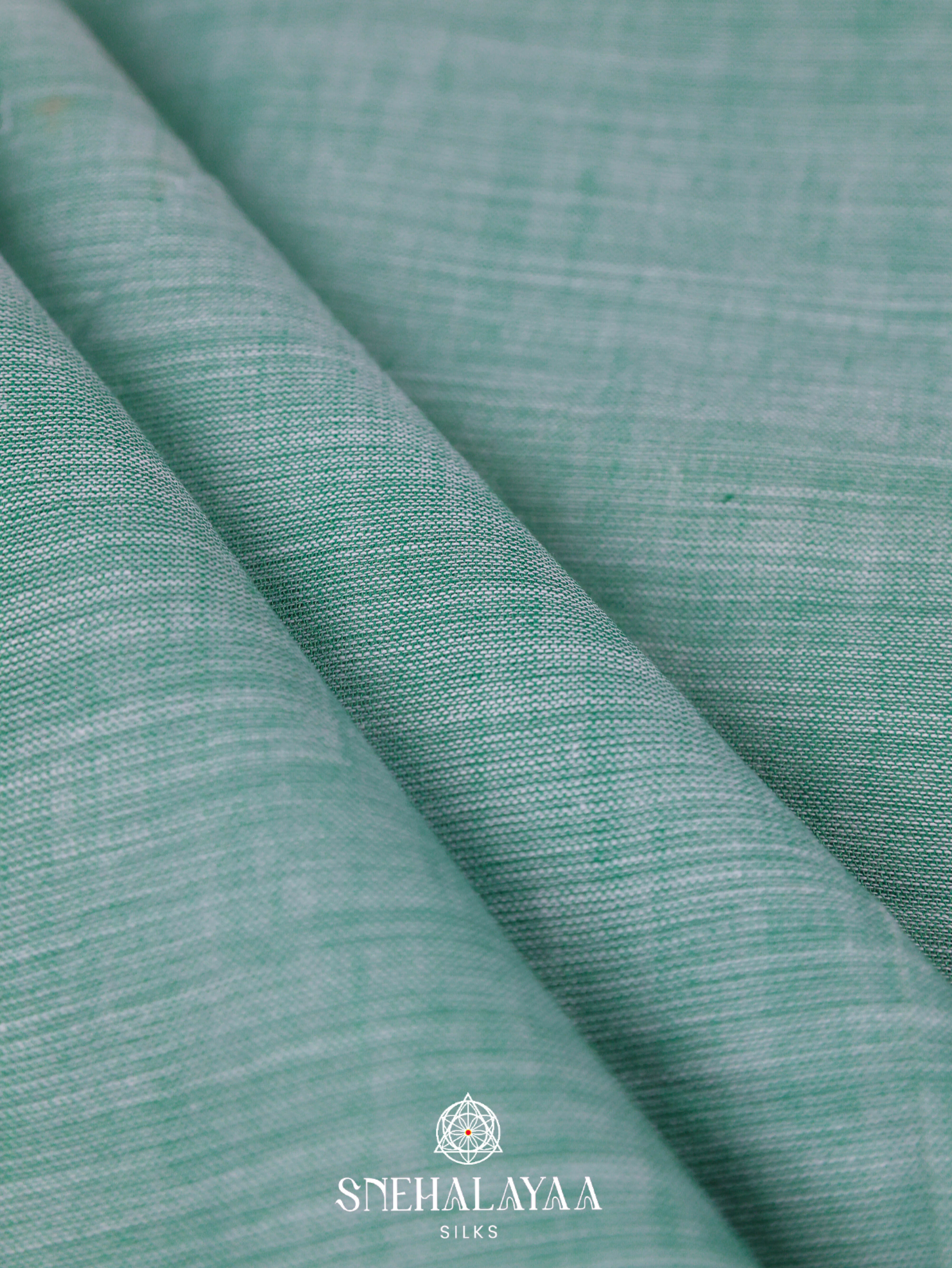 Sea Foam Green Linen Cotton Saree
