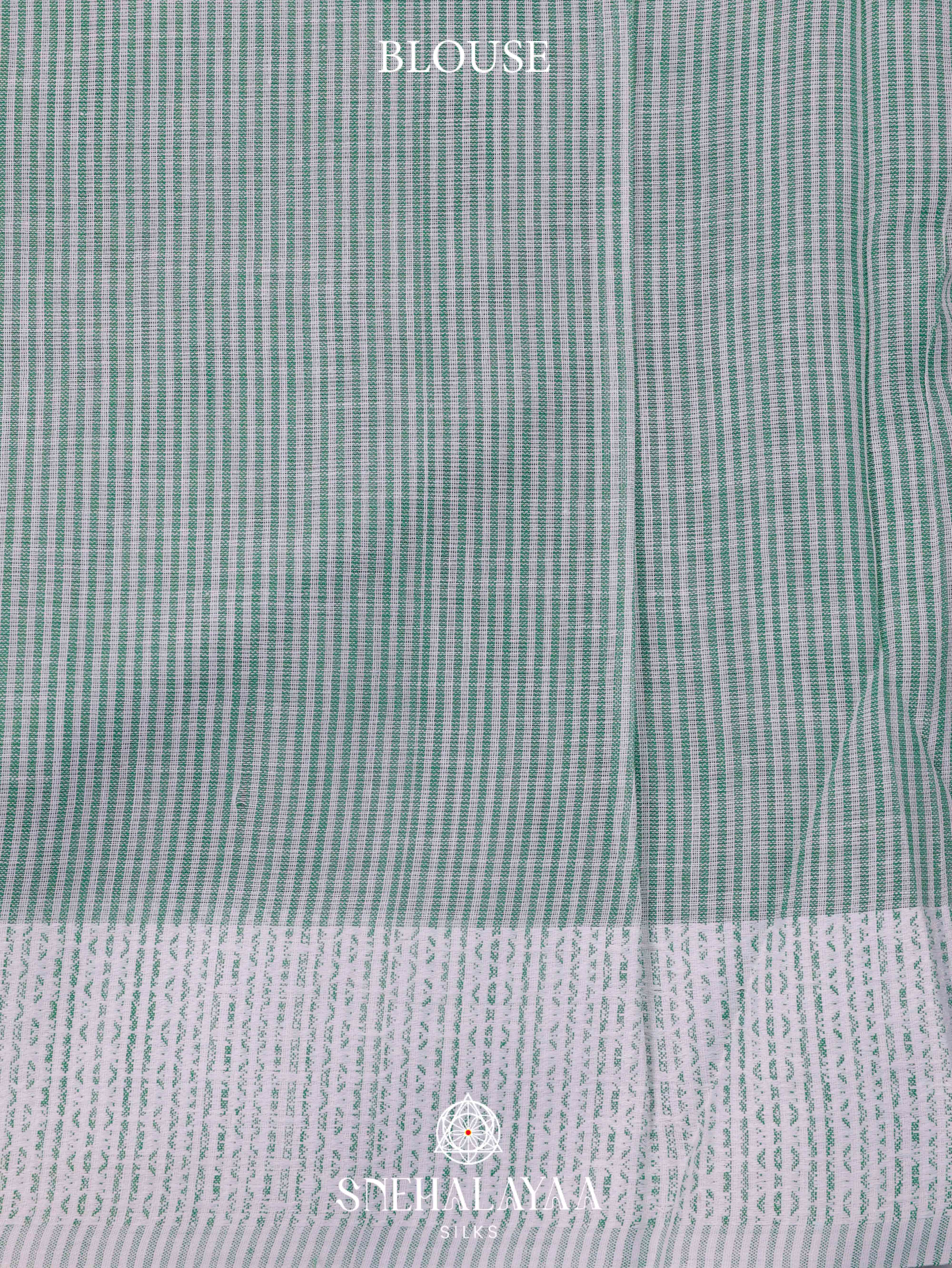 Sea Foam Green Linen Cotton Saree
