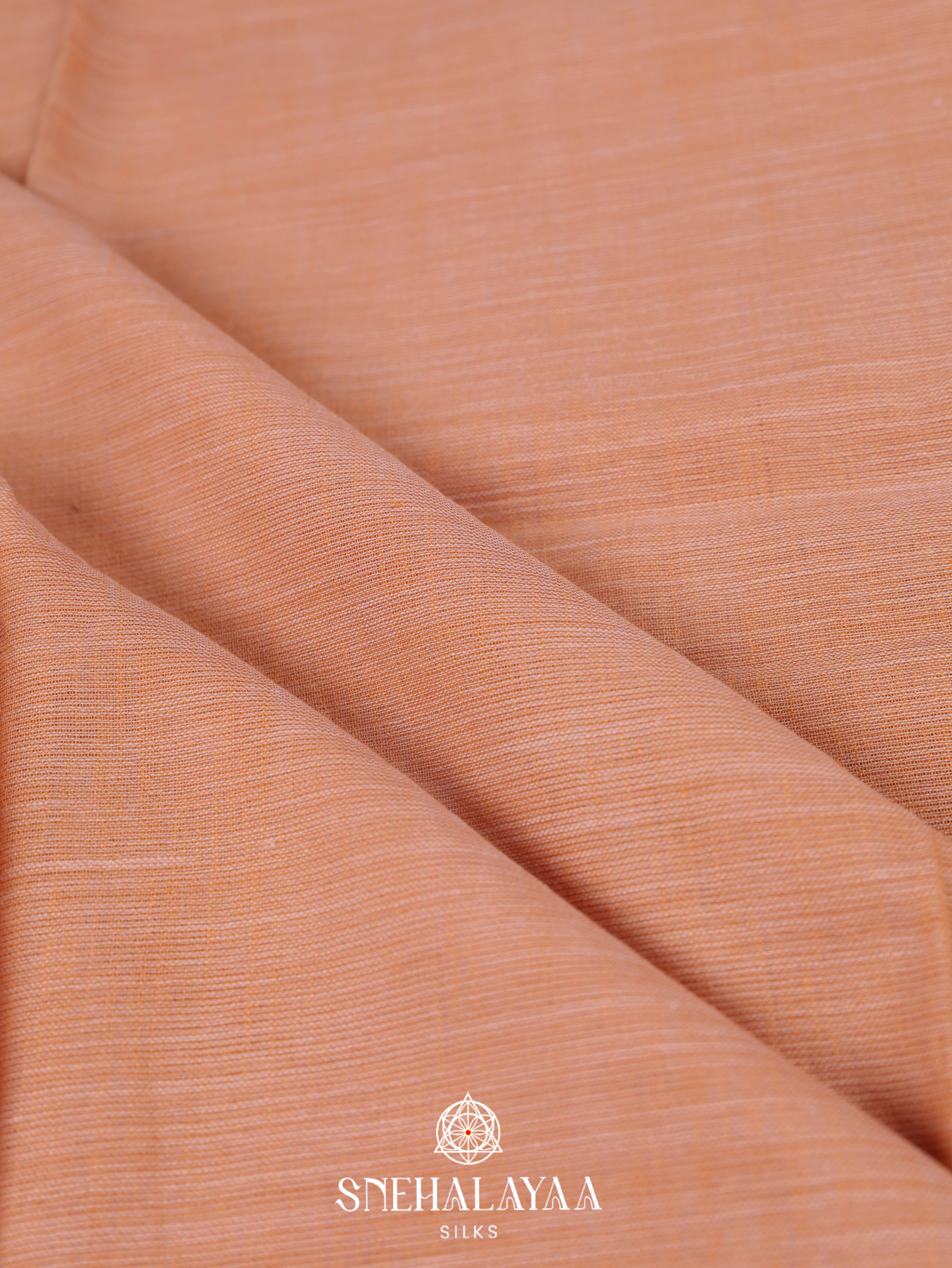 Beige  Linen Cotton Saree