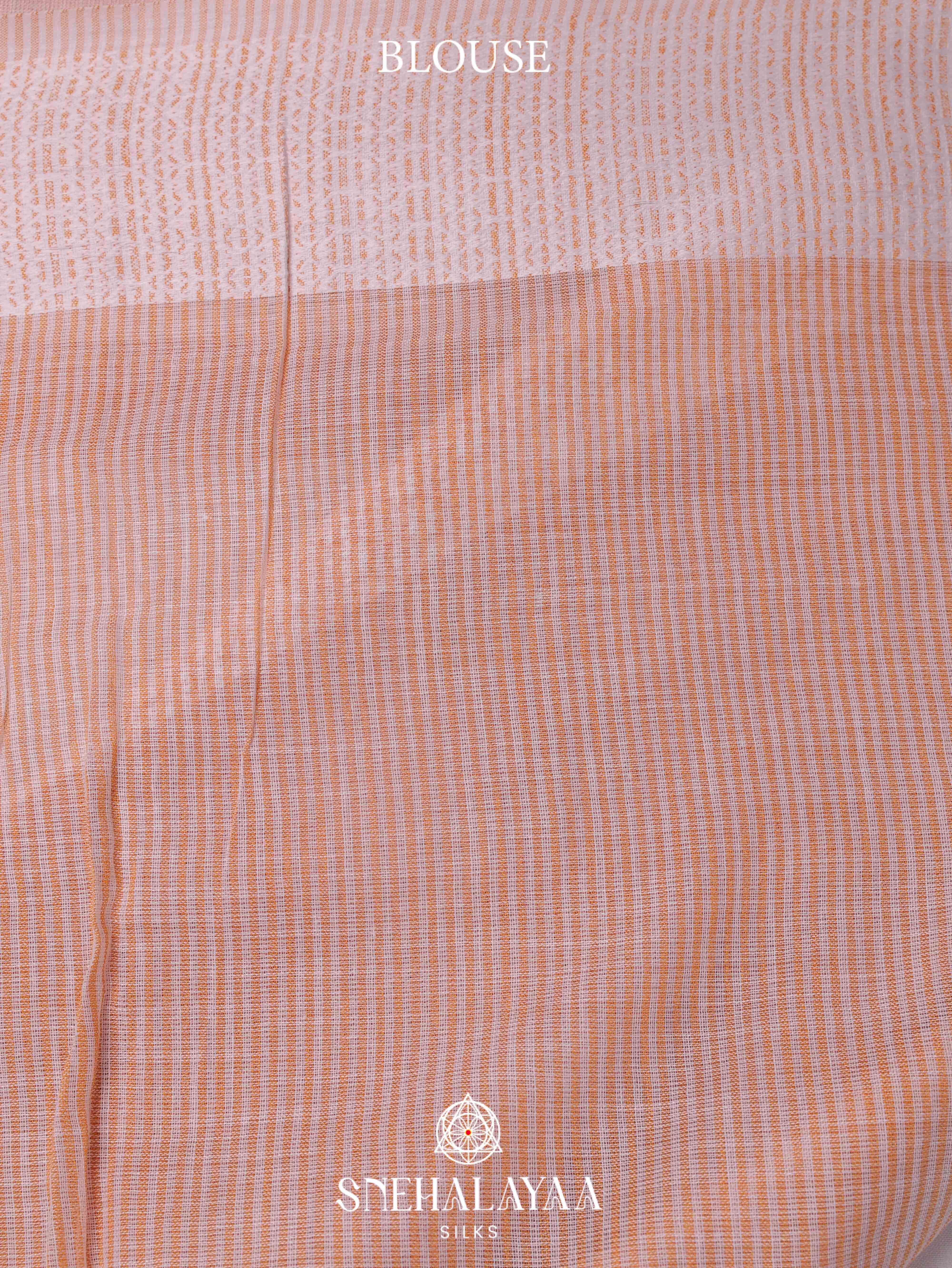 Beige  Linen Cotton Saree