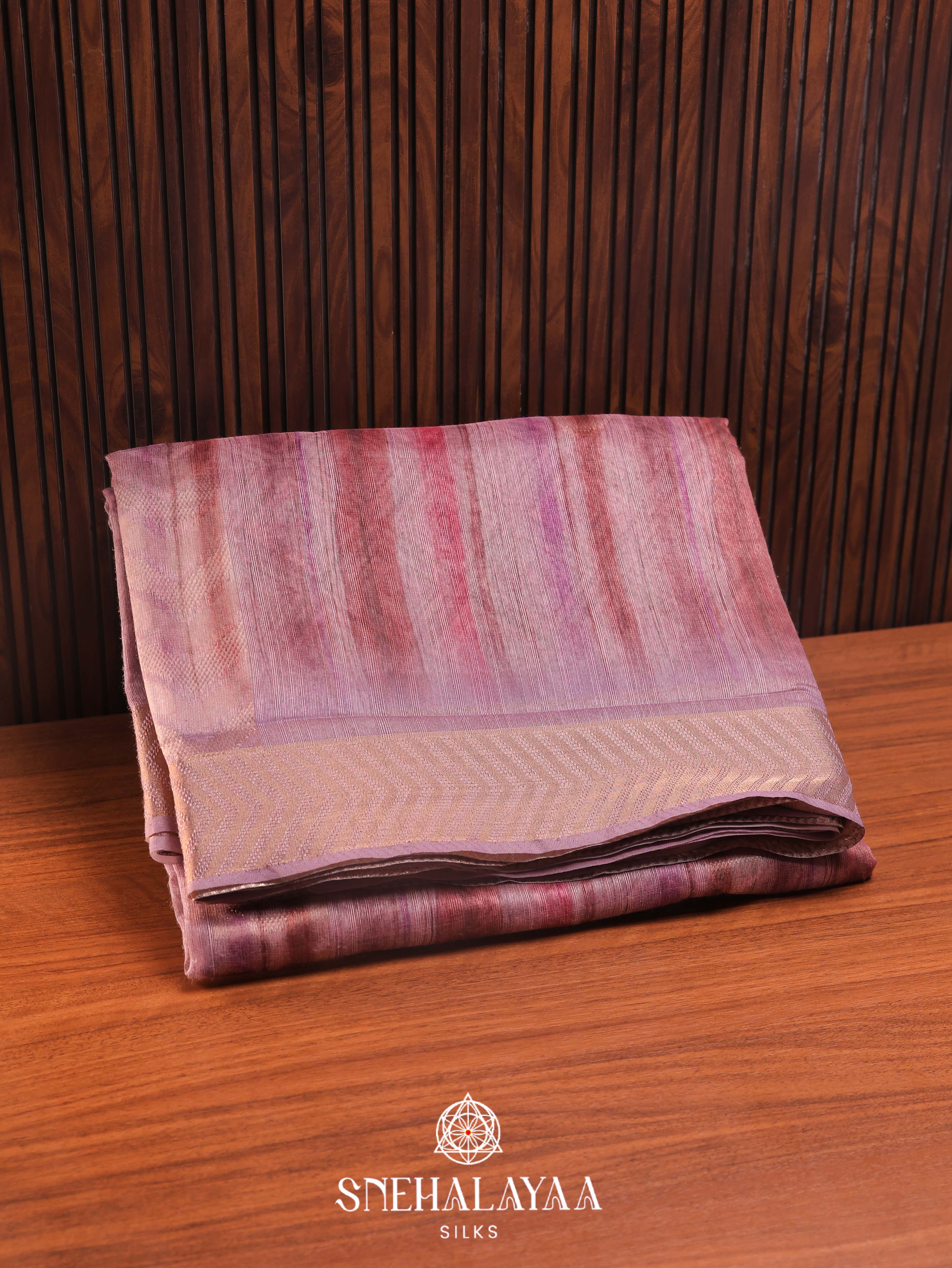 Mauve Linen Cotton Saree