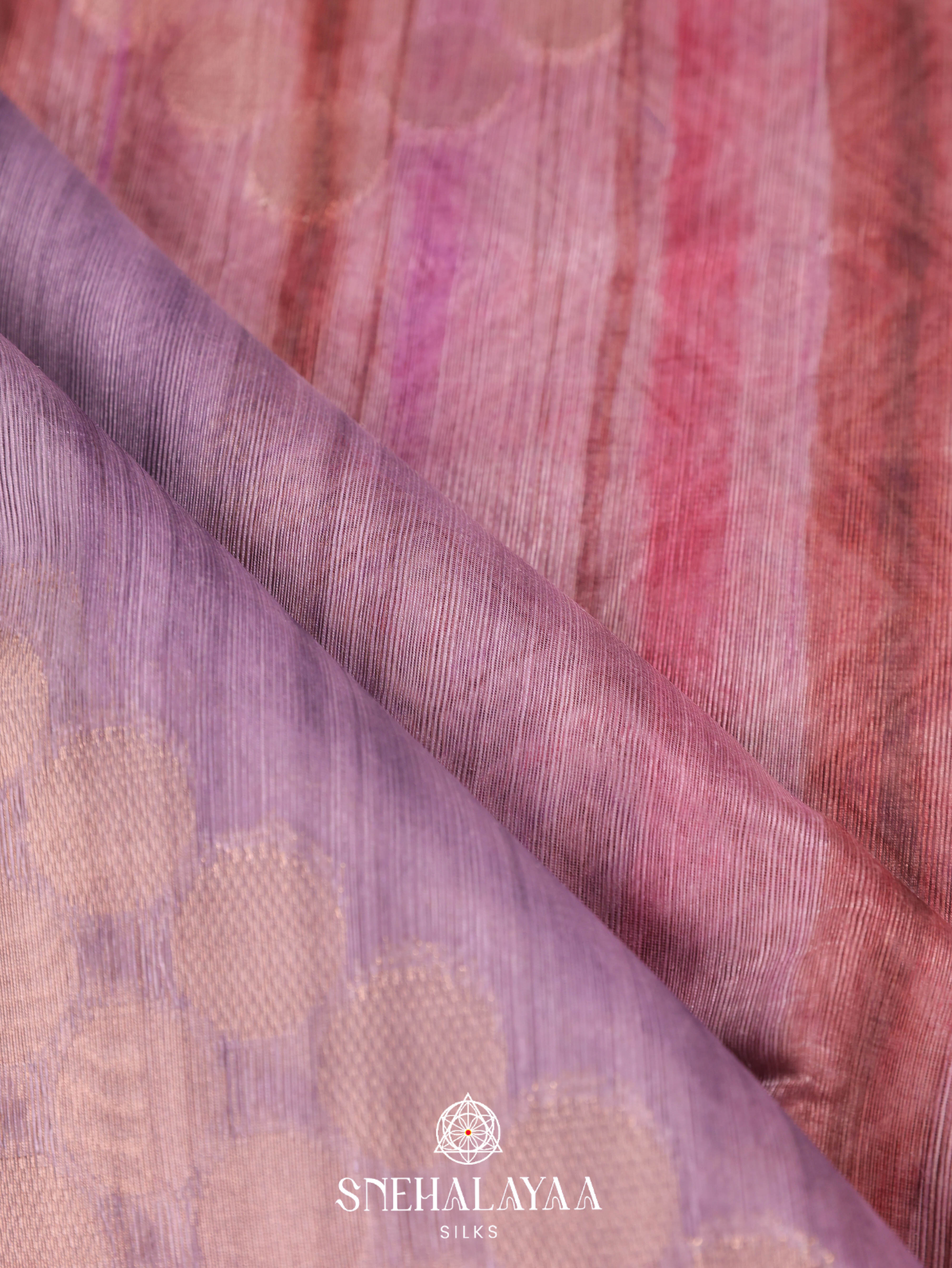 Mauve Linen Cotton Saree