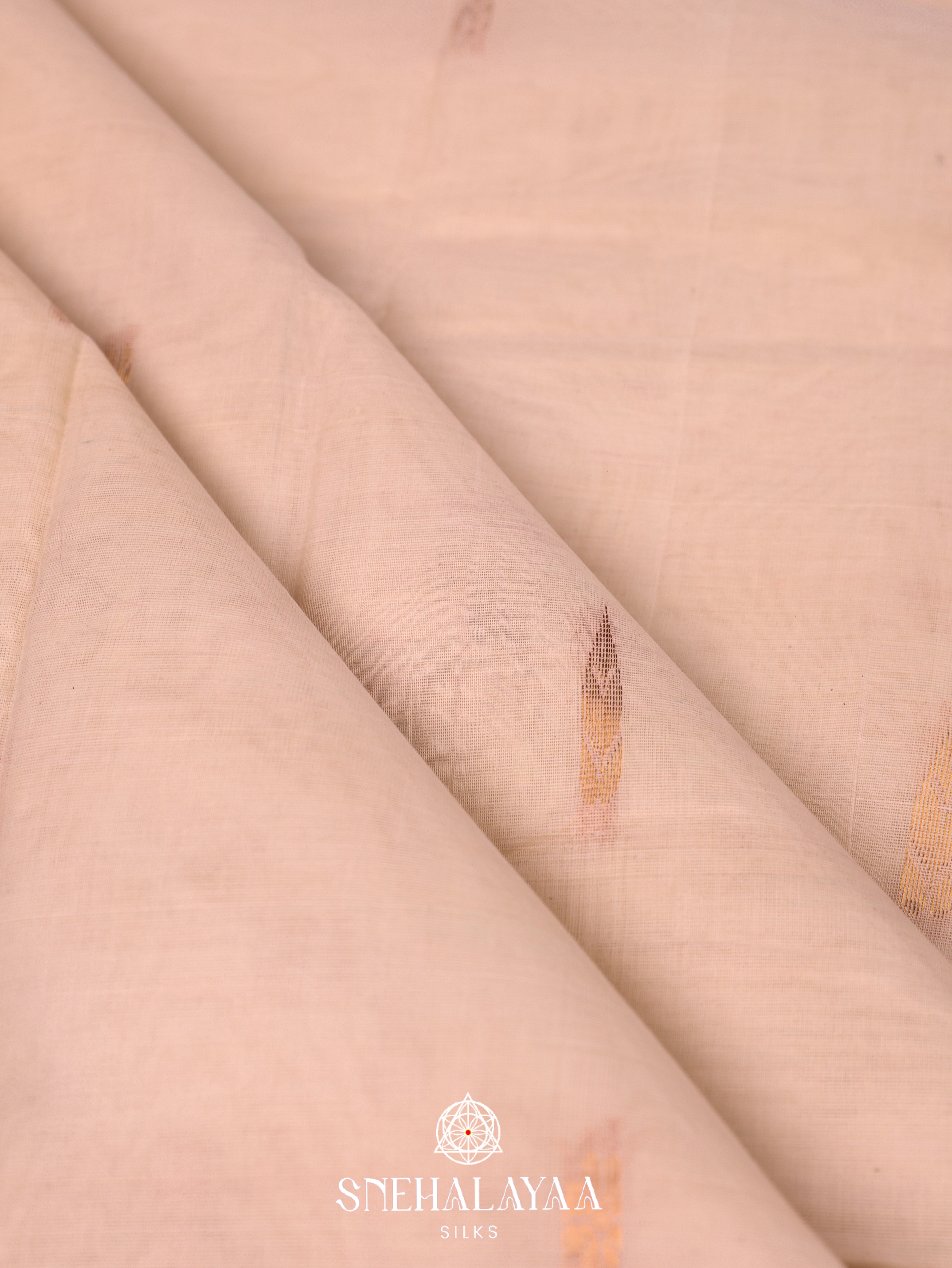 Beige Gadwal Cotton Saree