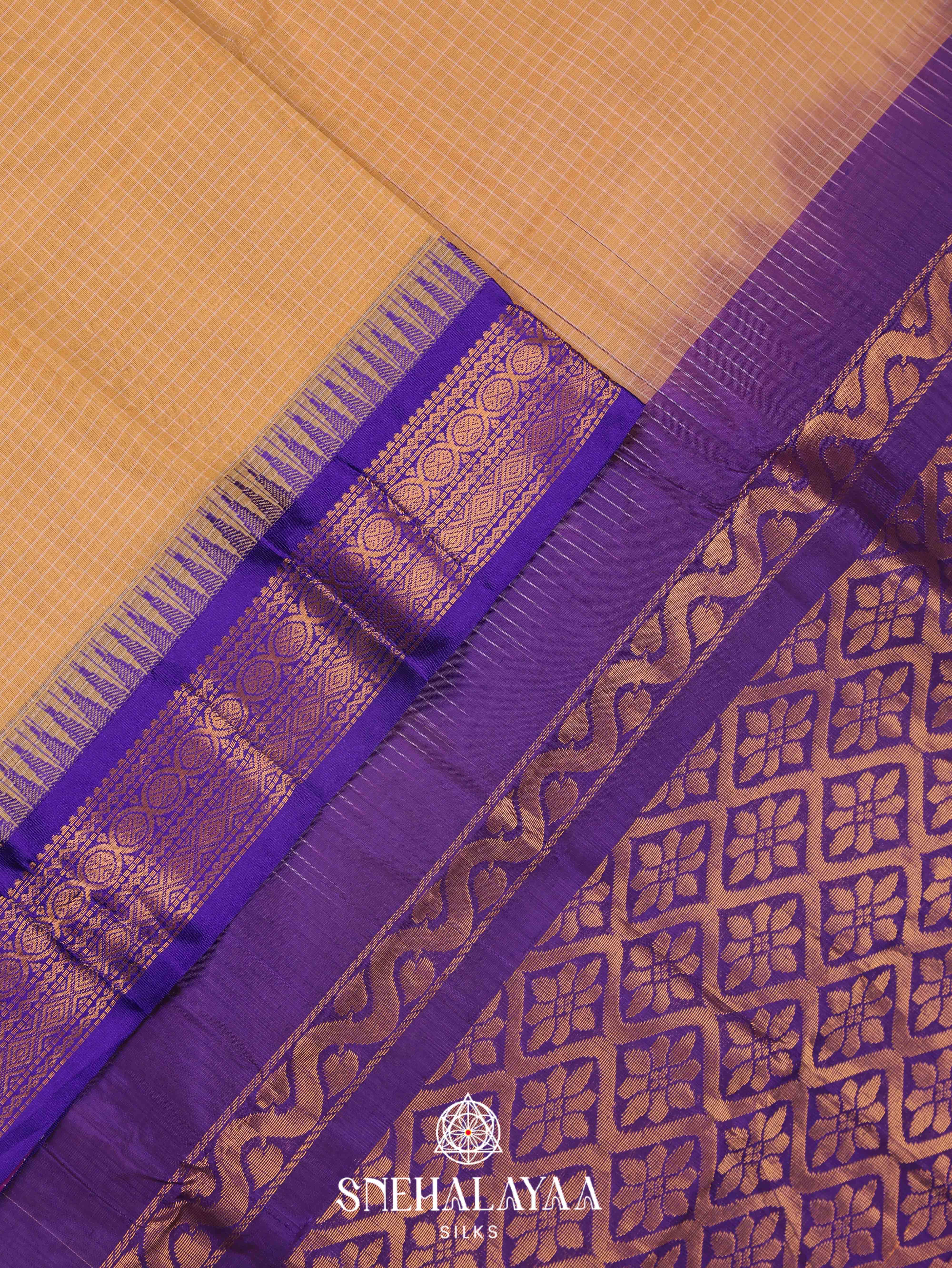 Sandal Gadwal Cotton Saree