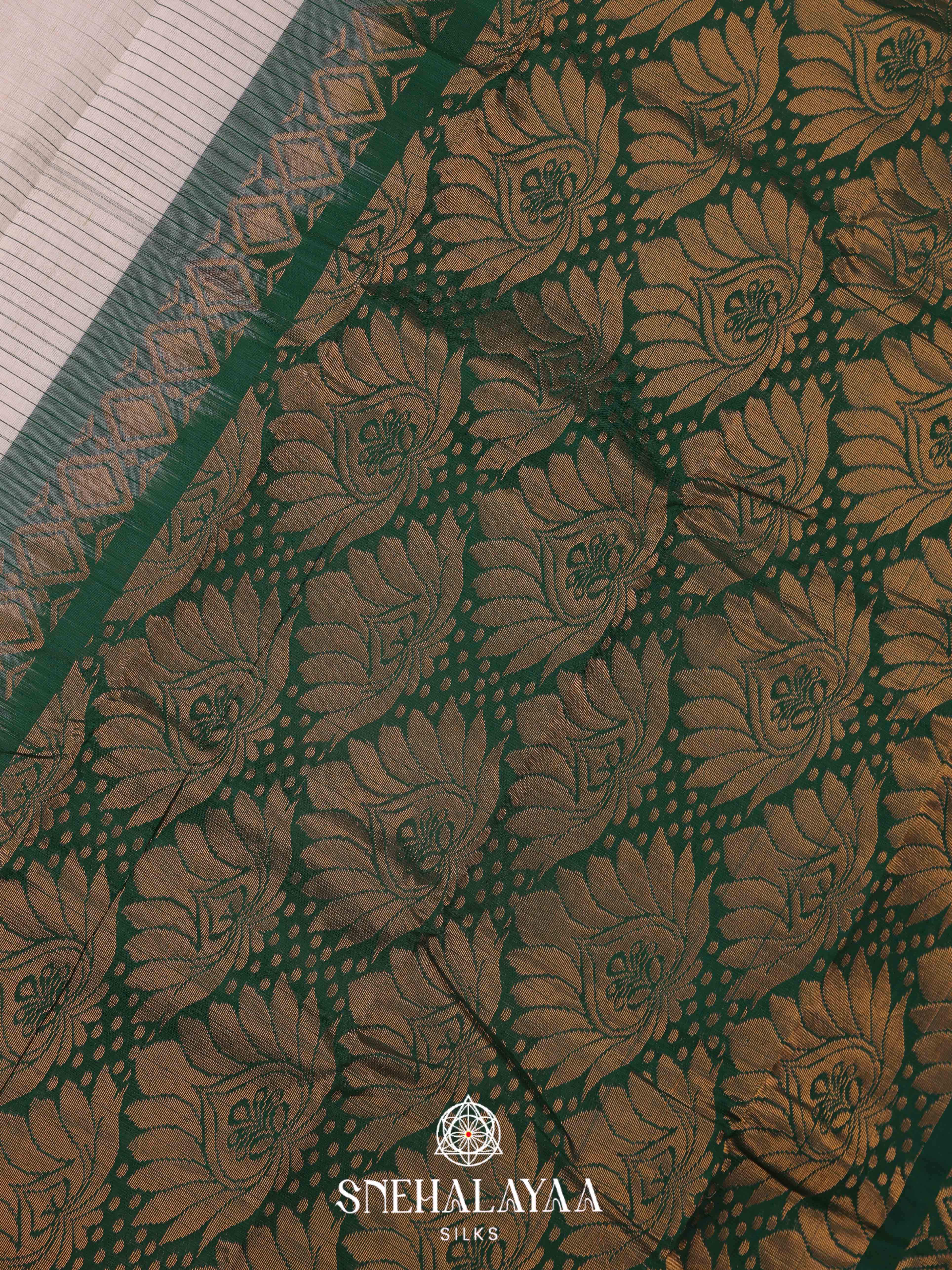 White Gadwal Cotton Saree