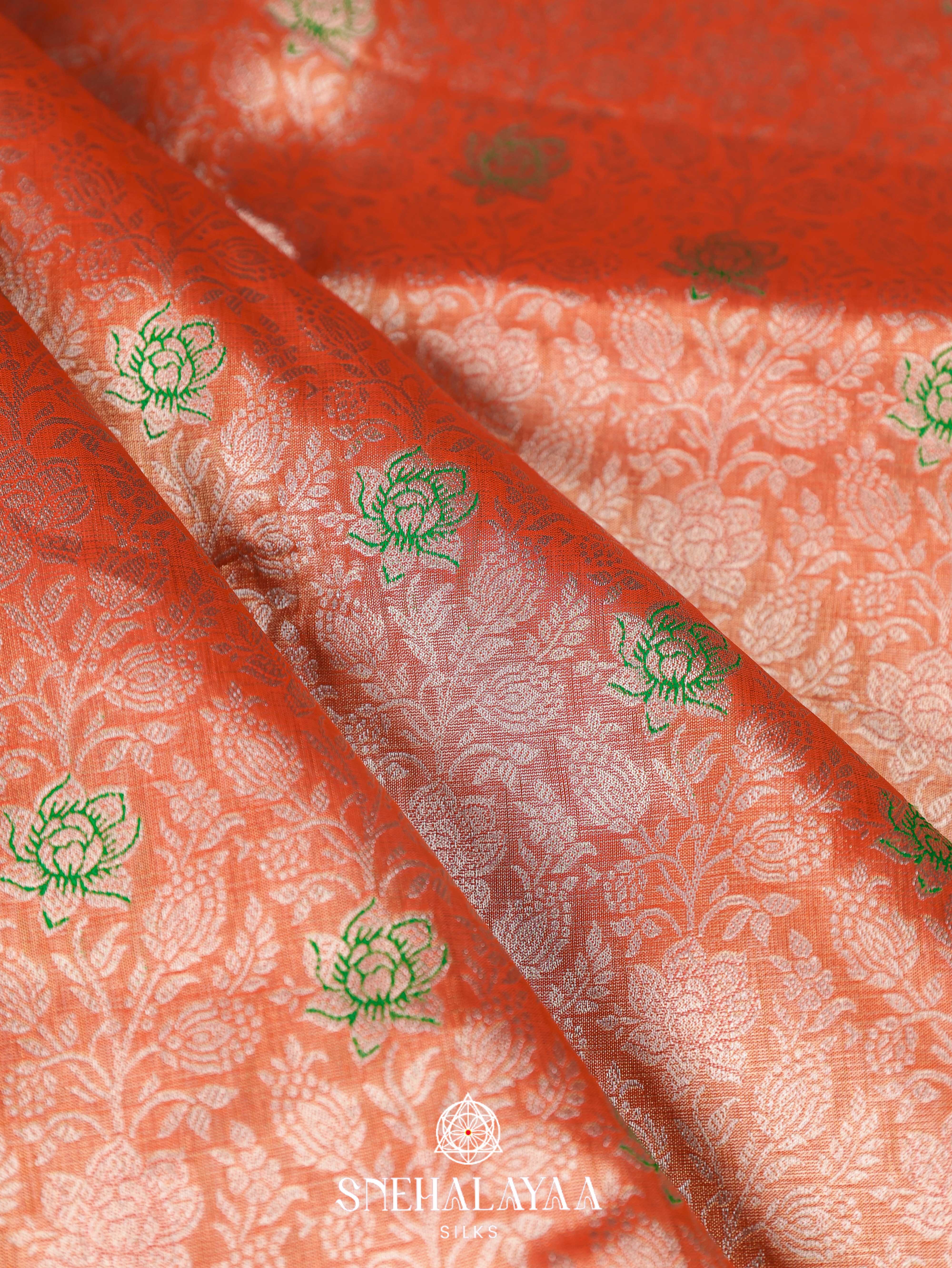 Peach Art Silk Saree