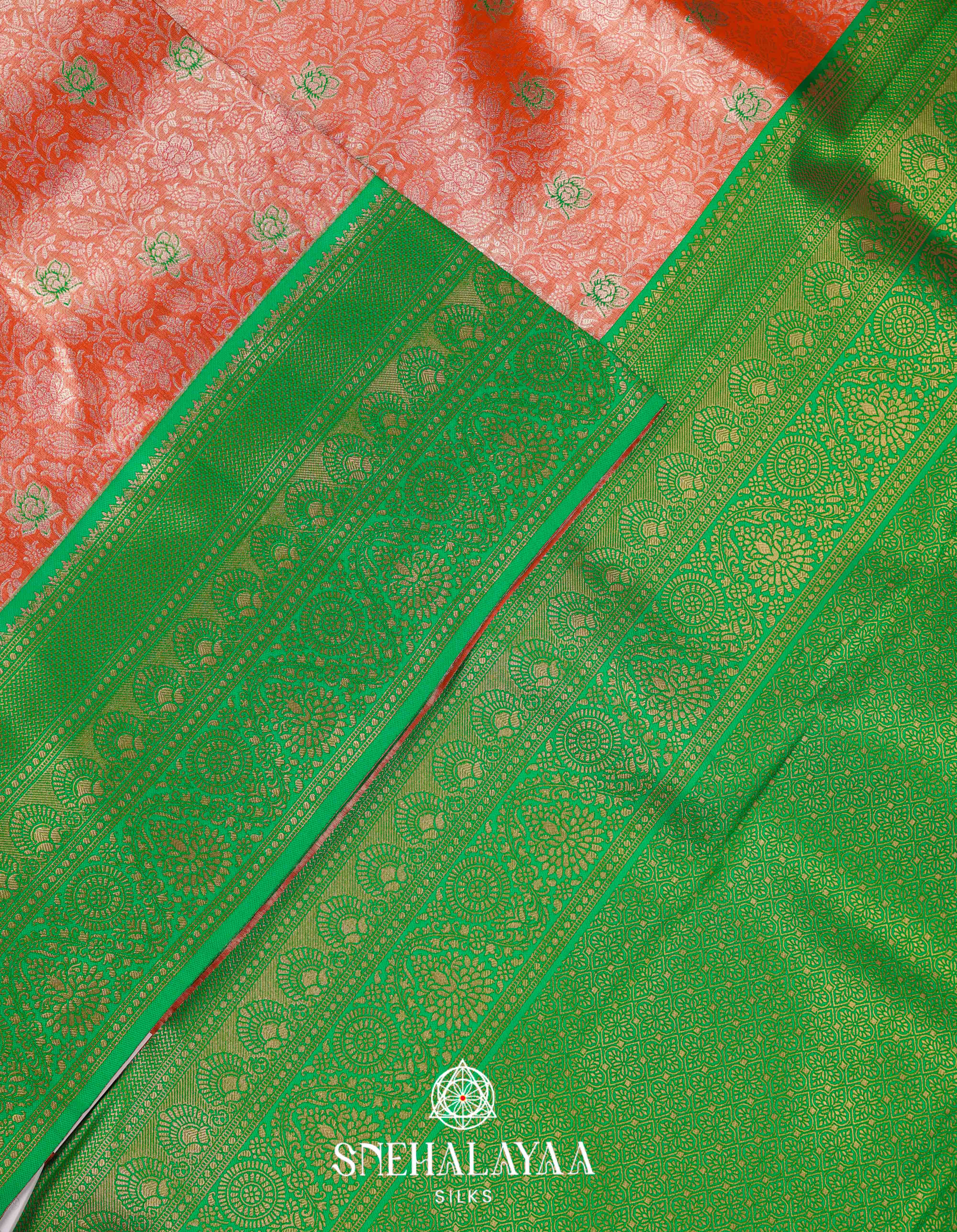 Peach Art Silk Saree