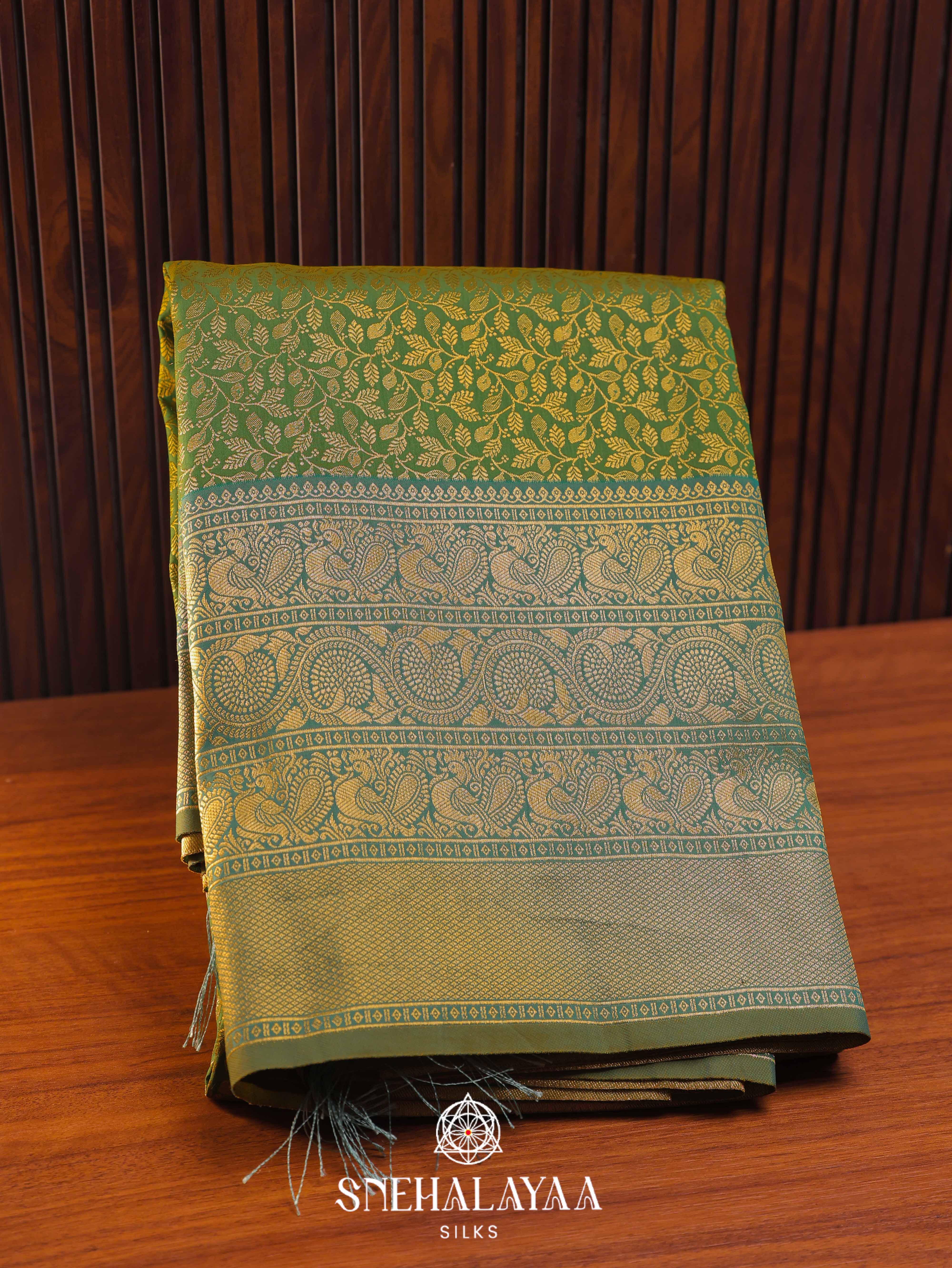 Emerald Green Art Silk Saree