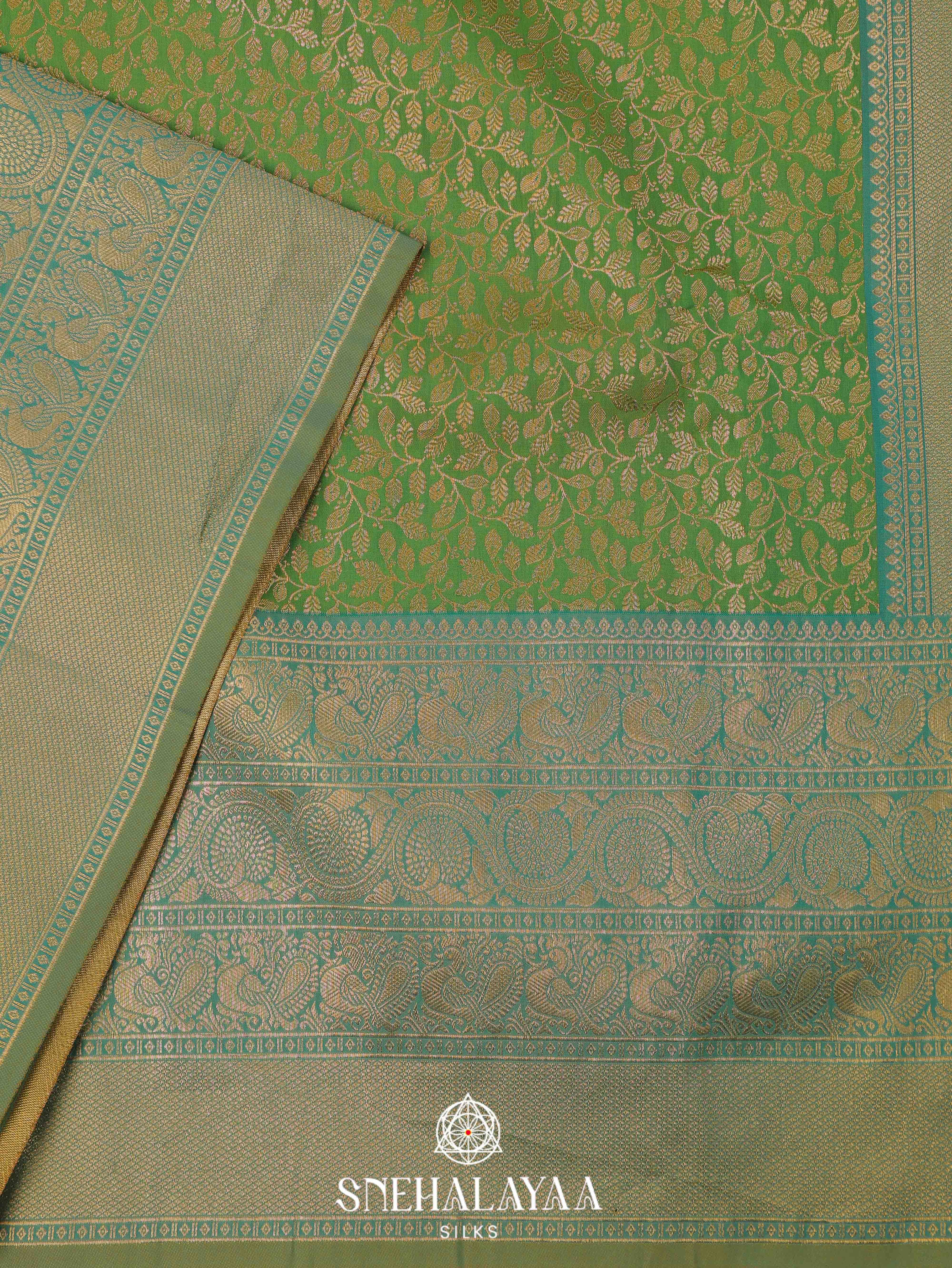Emerald Green Art Silk Saree