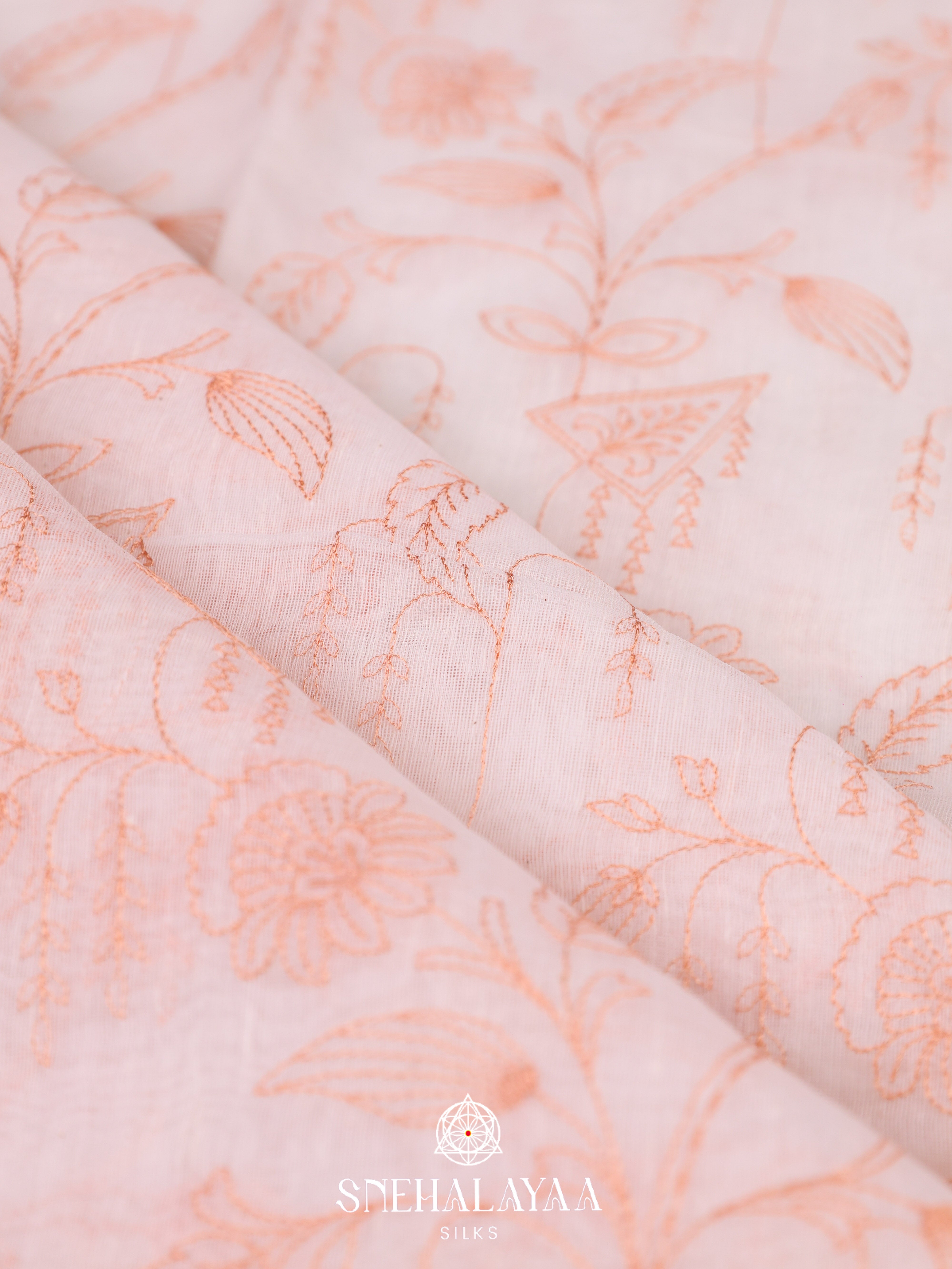 White Linen Cotton Saree