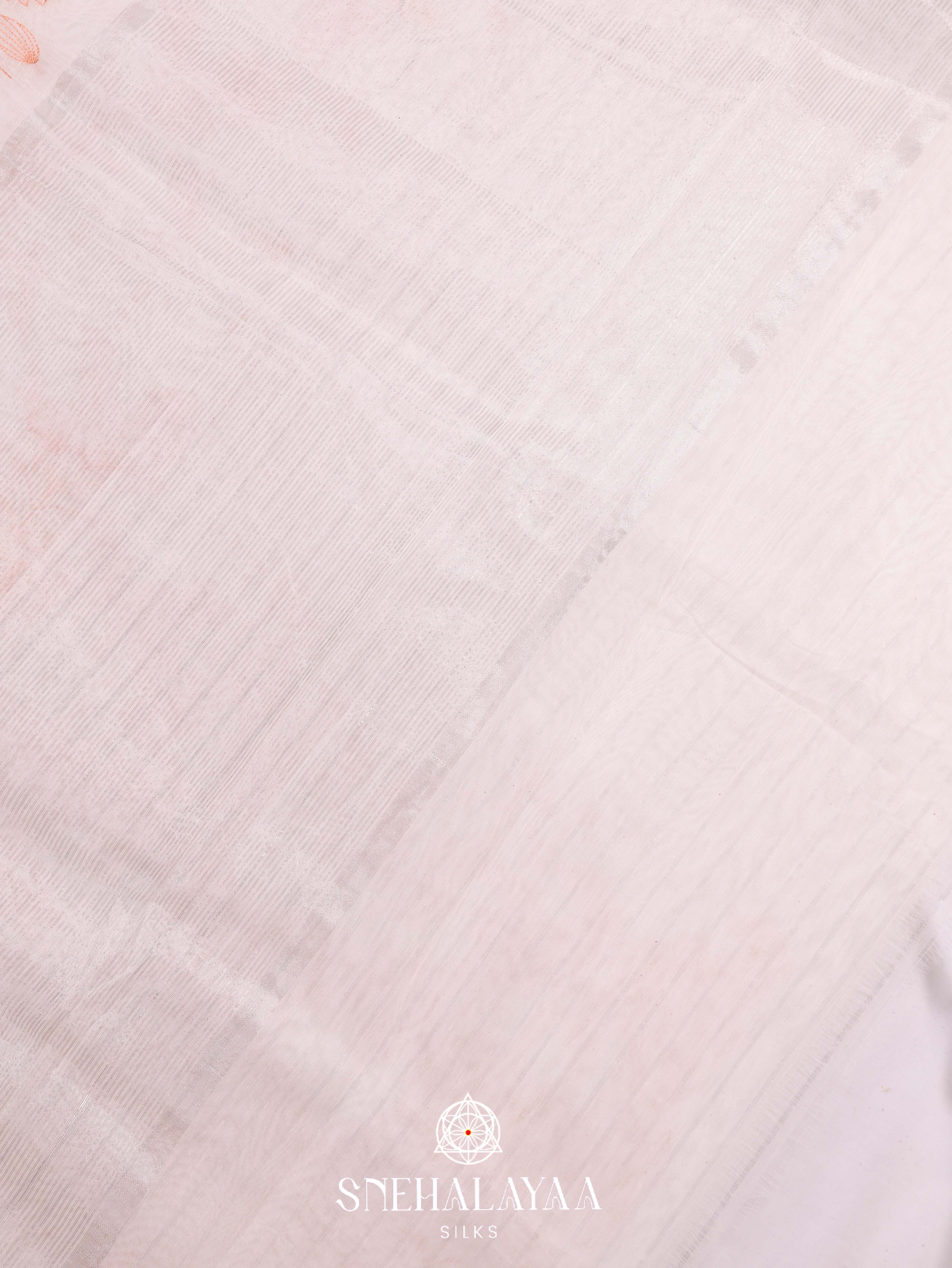 White Linen Cotton Saree