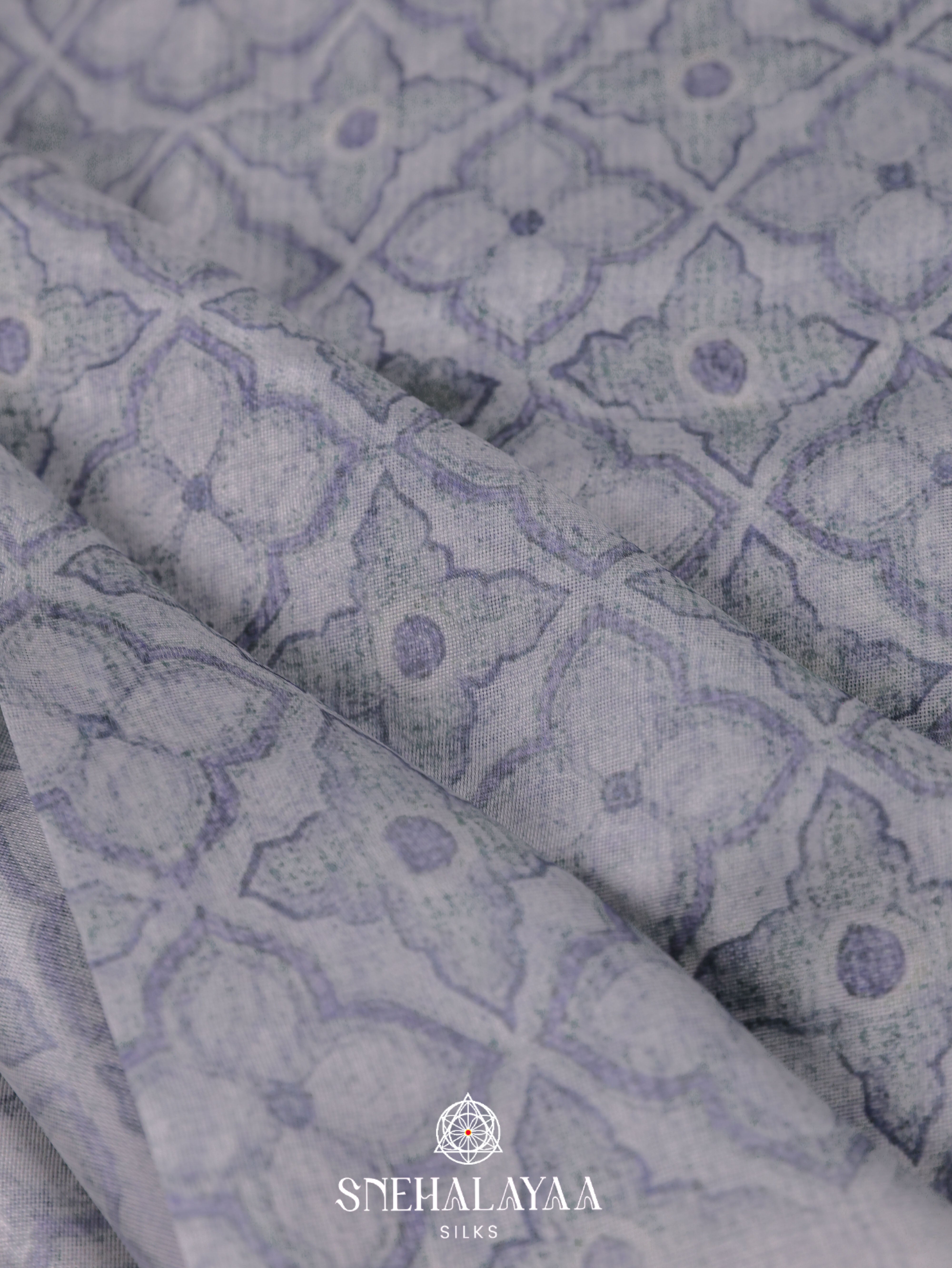 Grey  Linen Cotton Saree