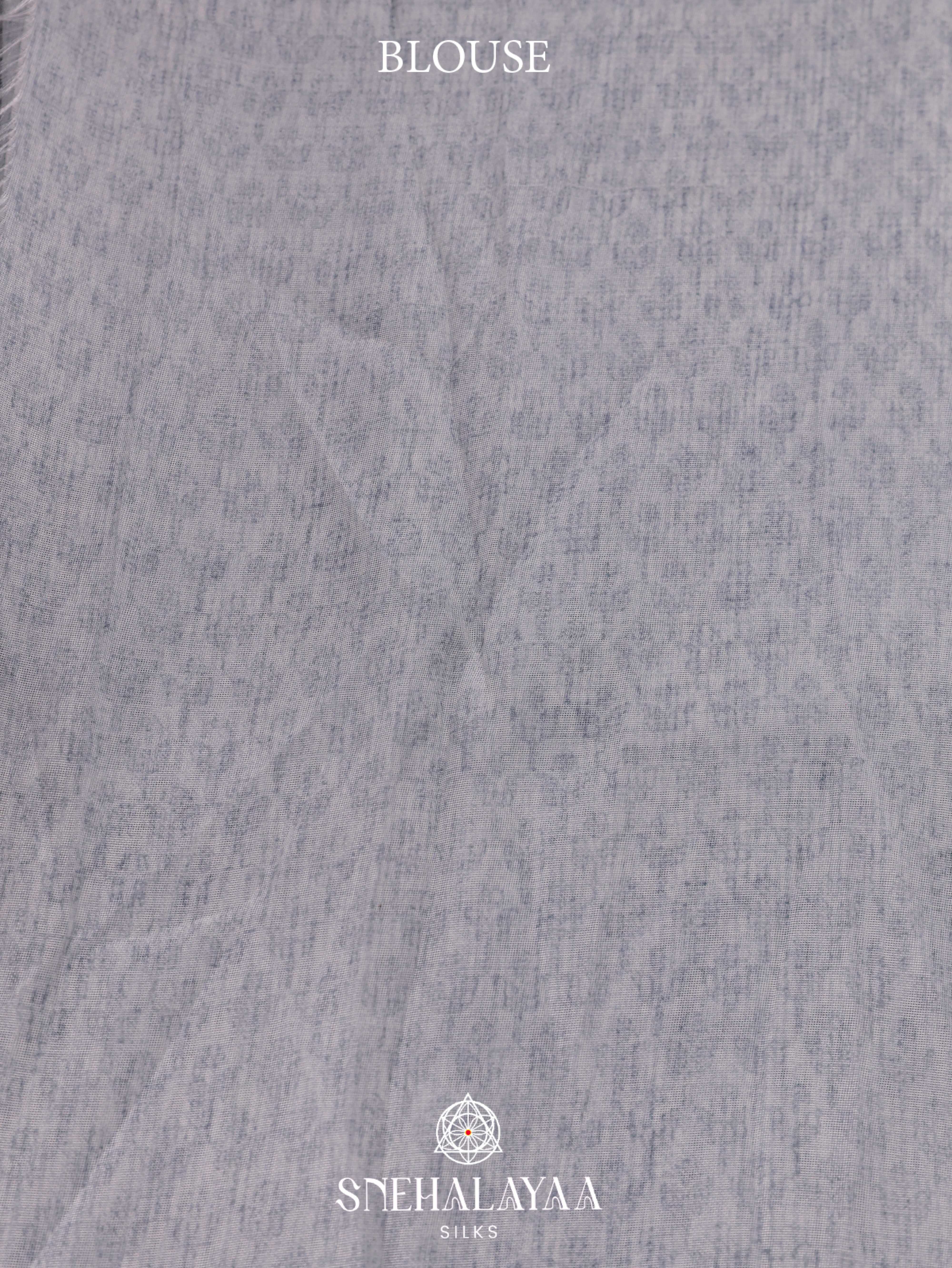 Grey  Linen Cotton Saree