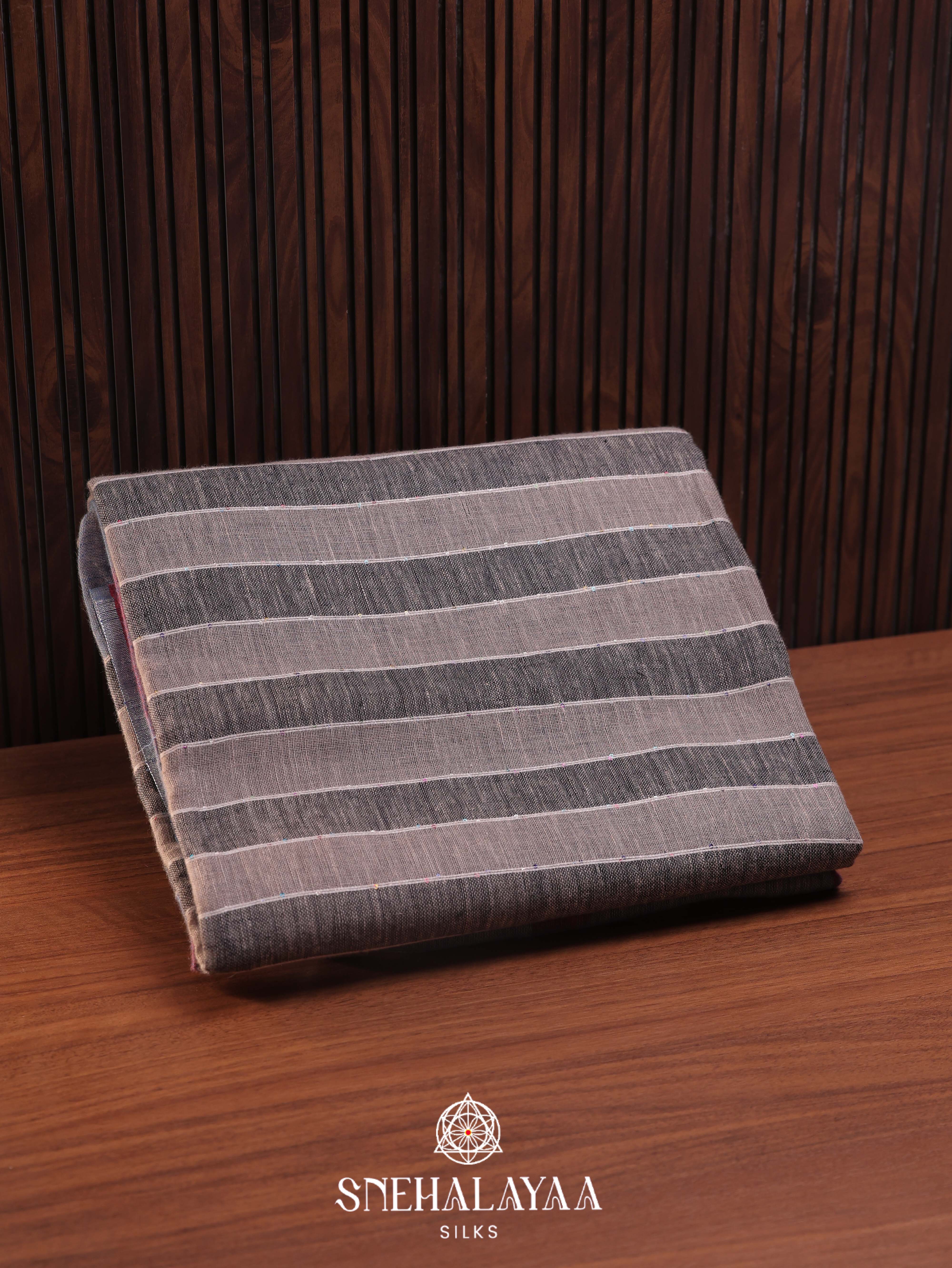 Multicolour Linen Cotton Saree