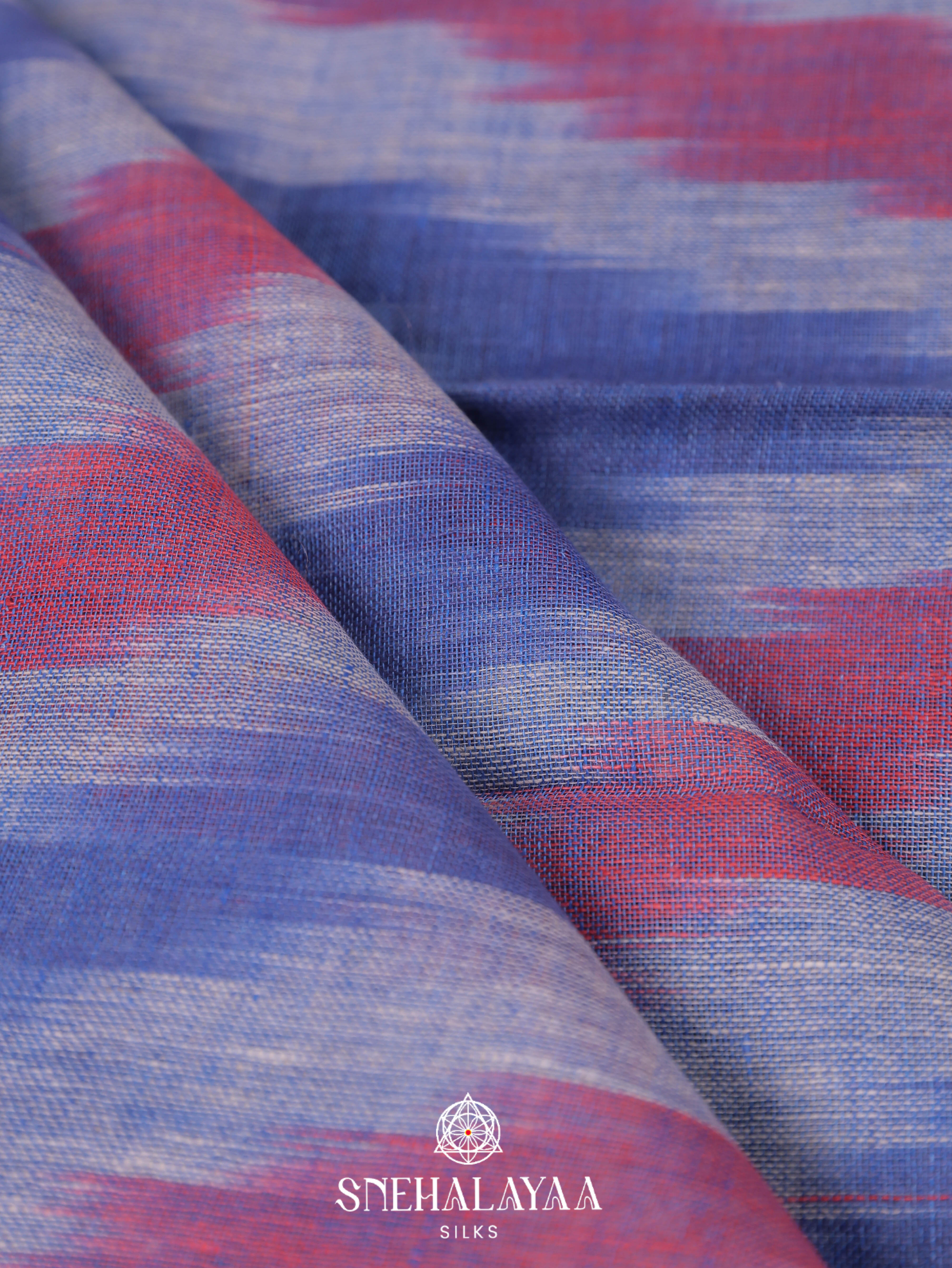 Multicolour Linen Cotton Saree
