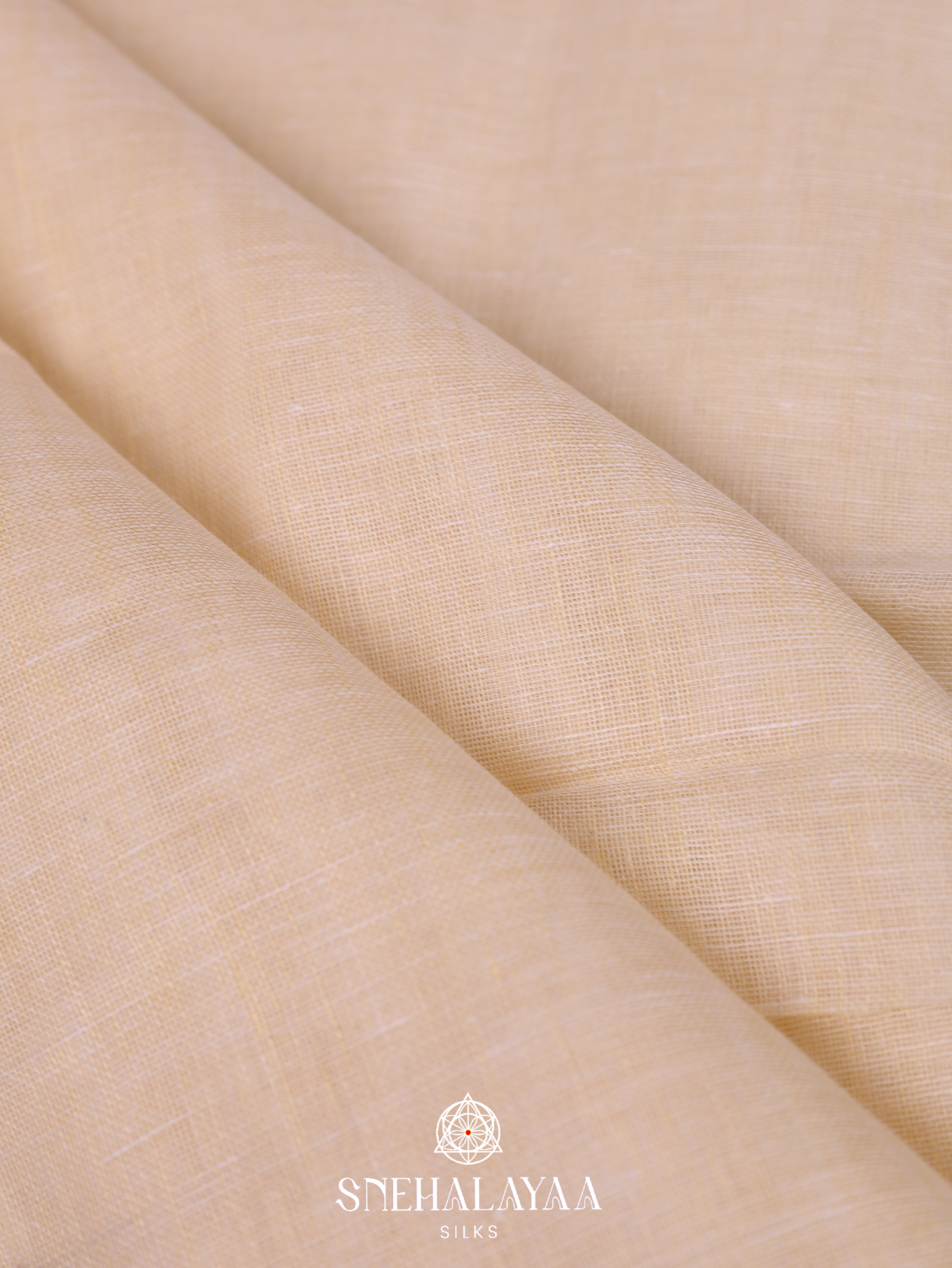 Beige  Linen Cotton Saree