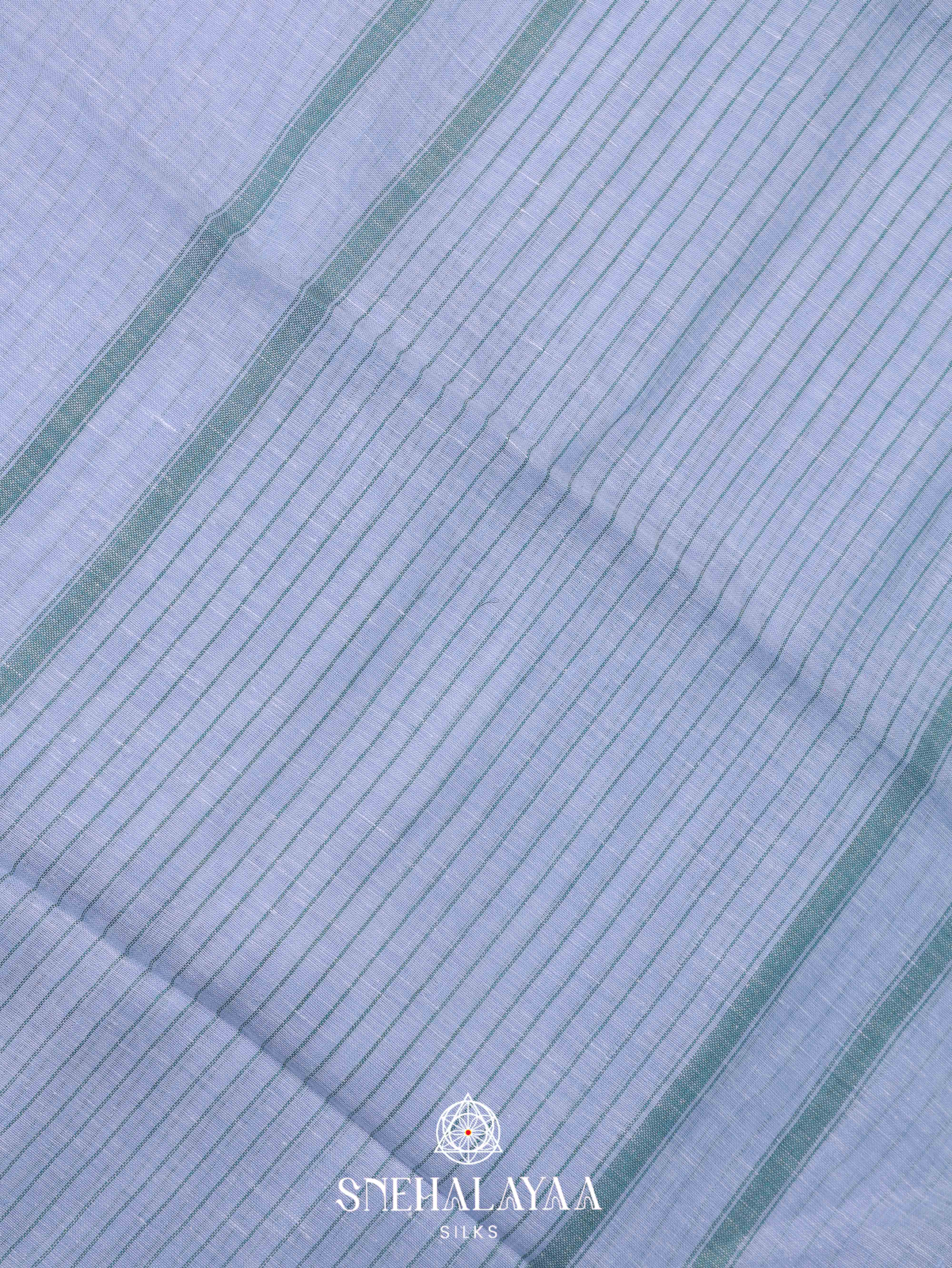 Blue Linen Cotton Saree