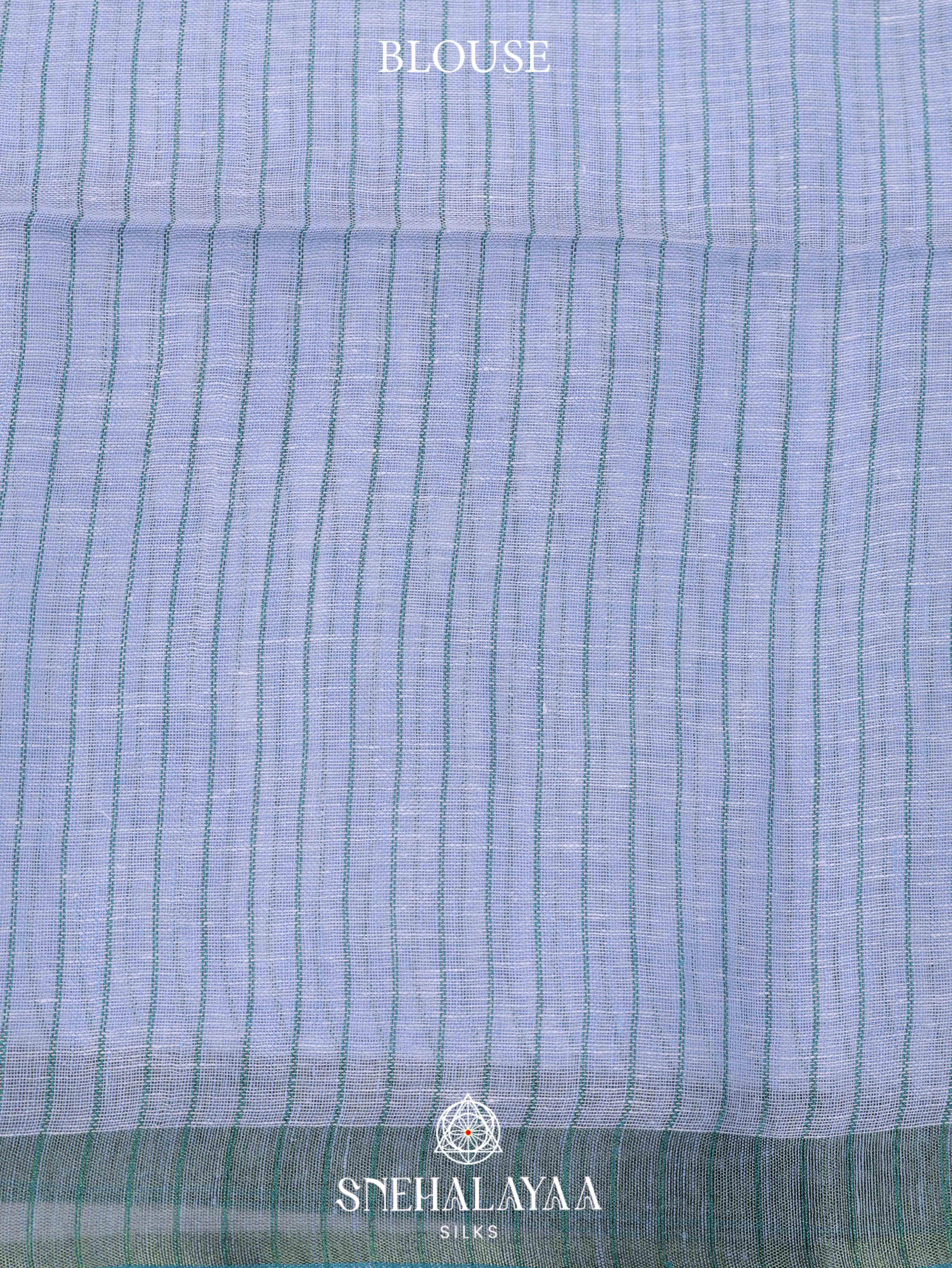 Blue Linen Cotton Saree