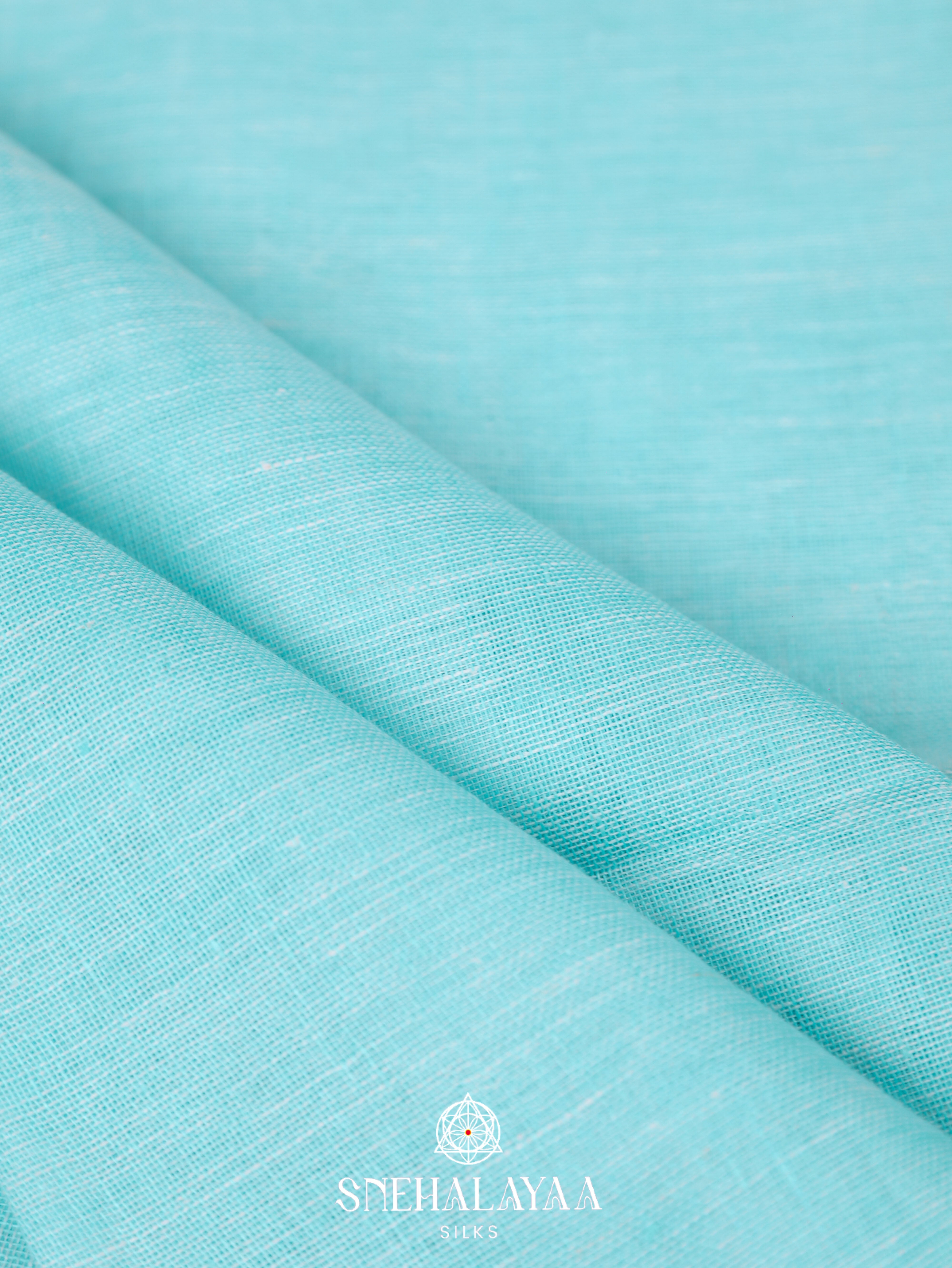 Sea Foam Green Linen Cotton Saree