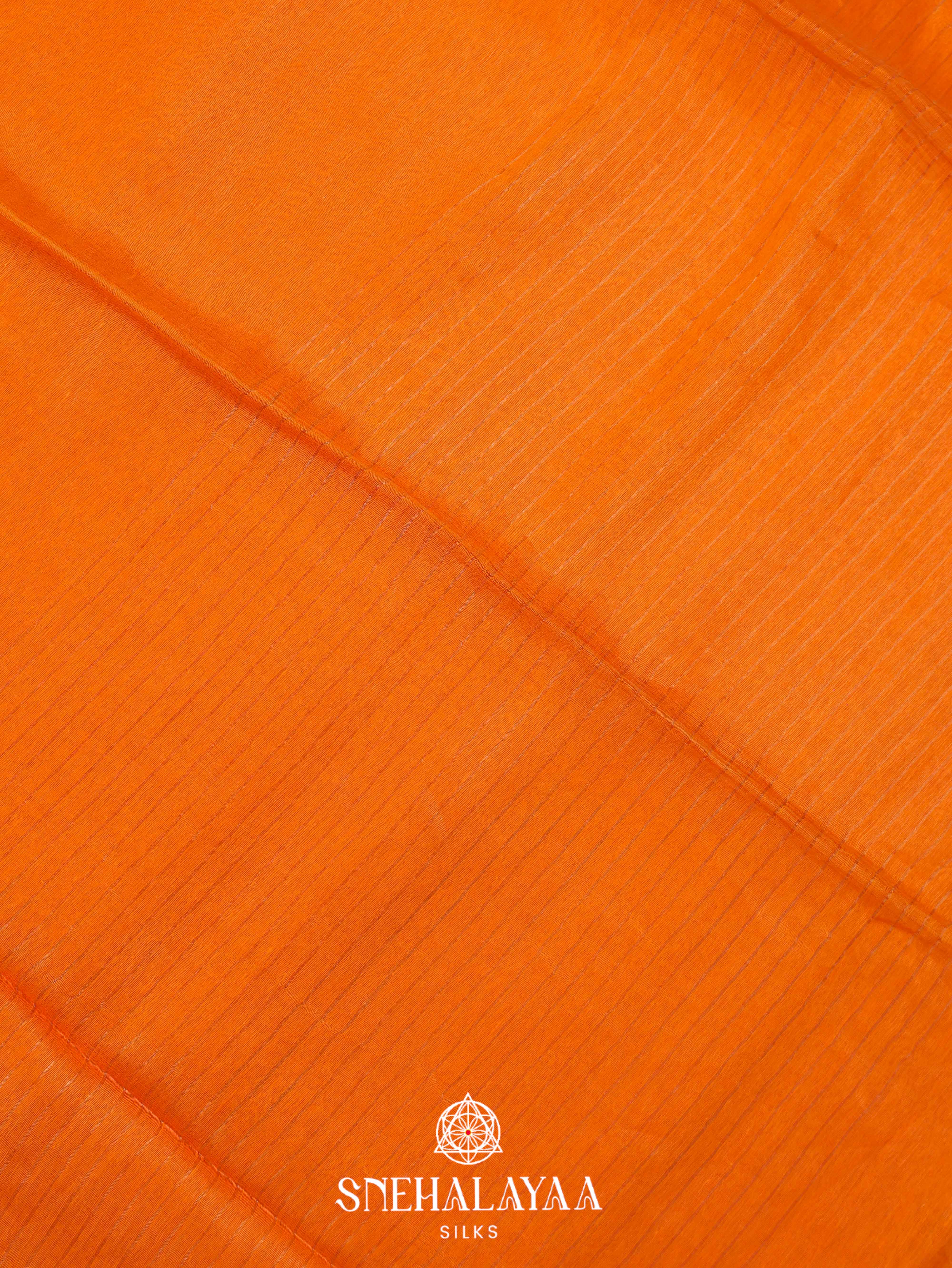 Orange Linen Cotton Saree