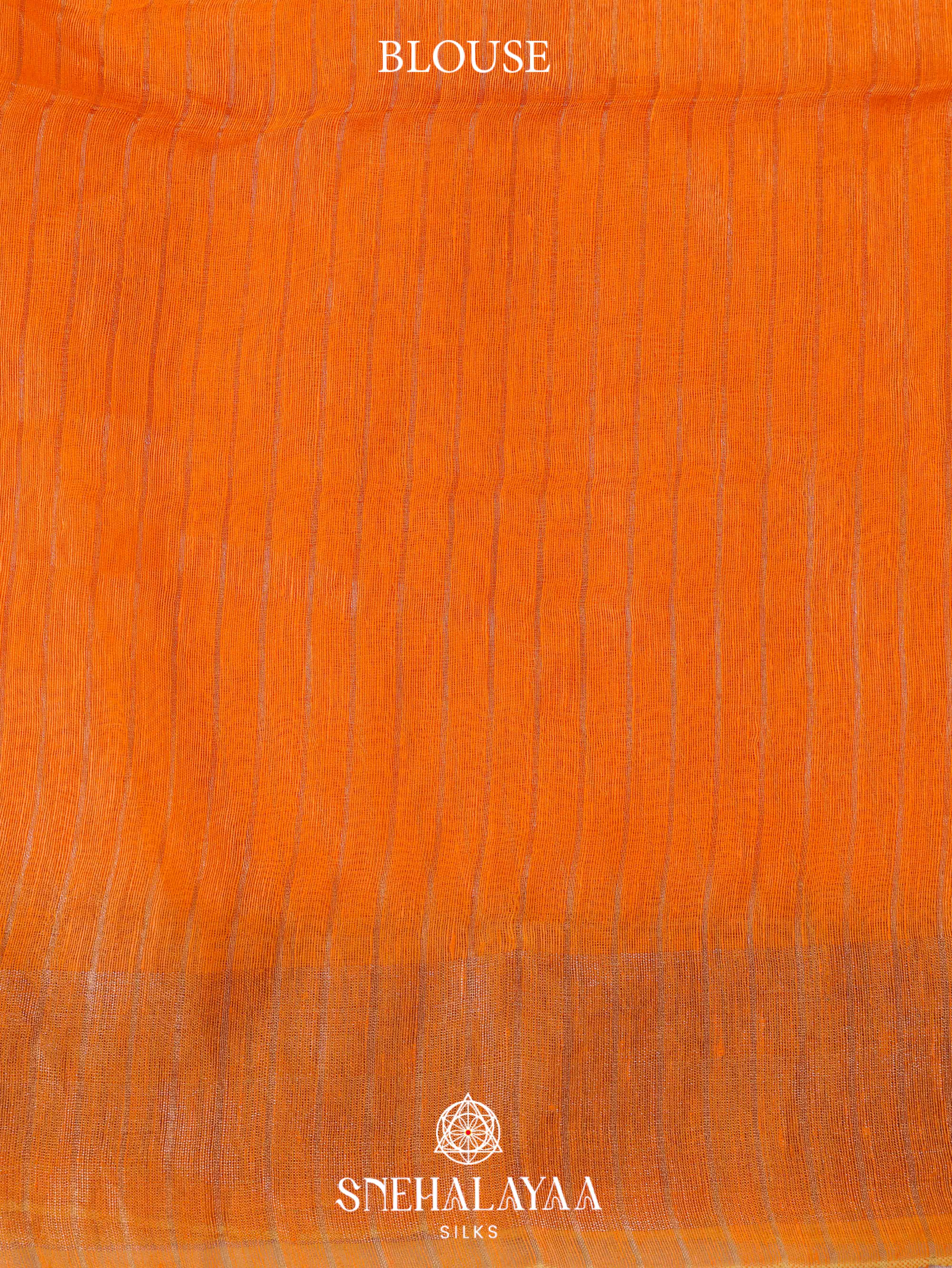 Orange Linen Cotton Saree