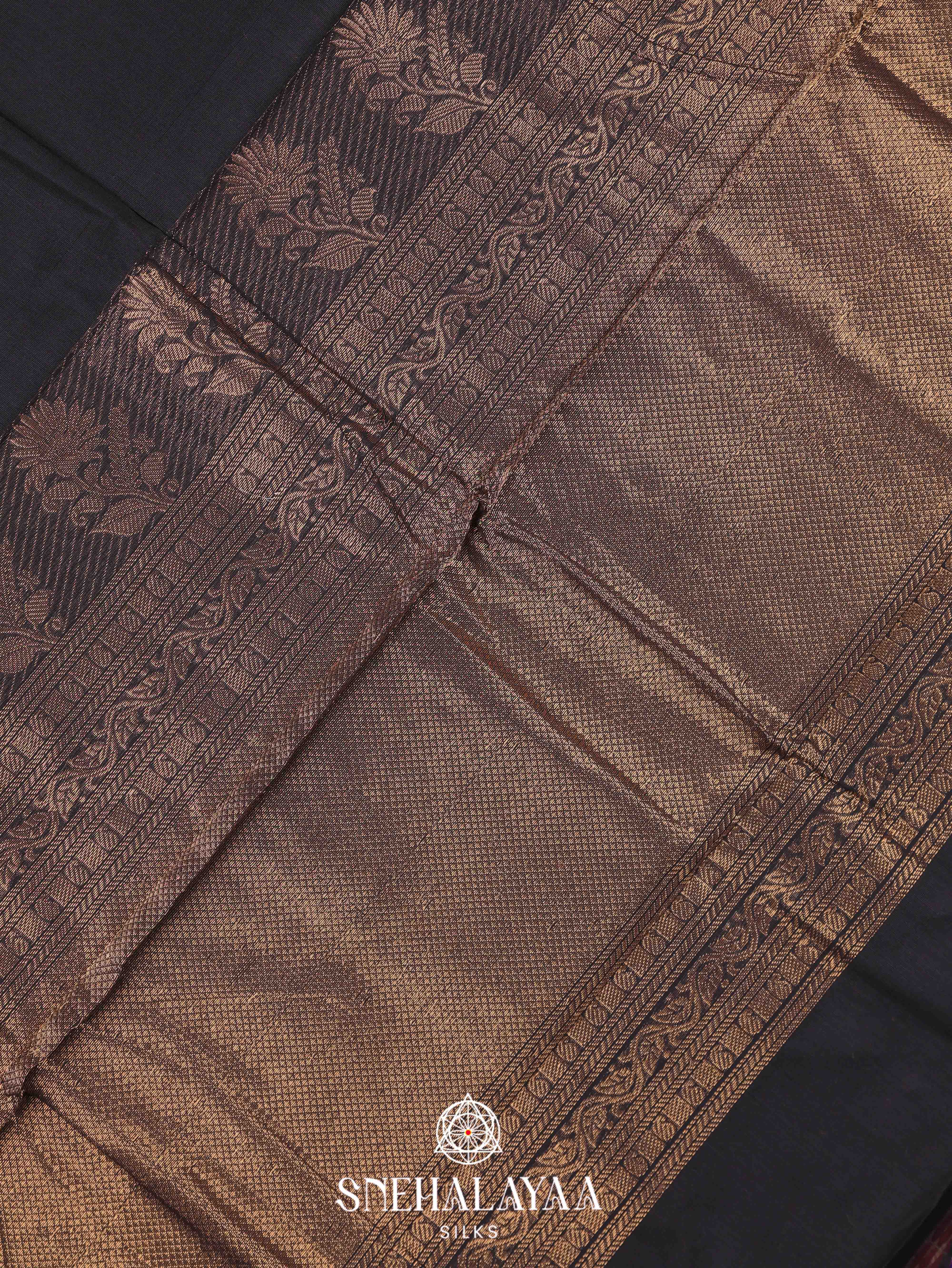 Black Kanchi Cotton Saree