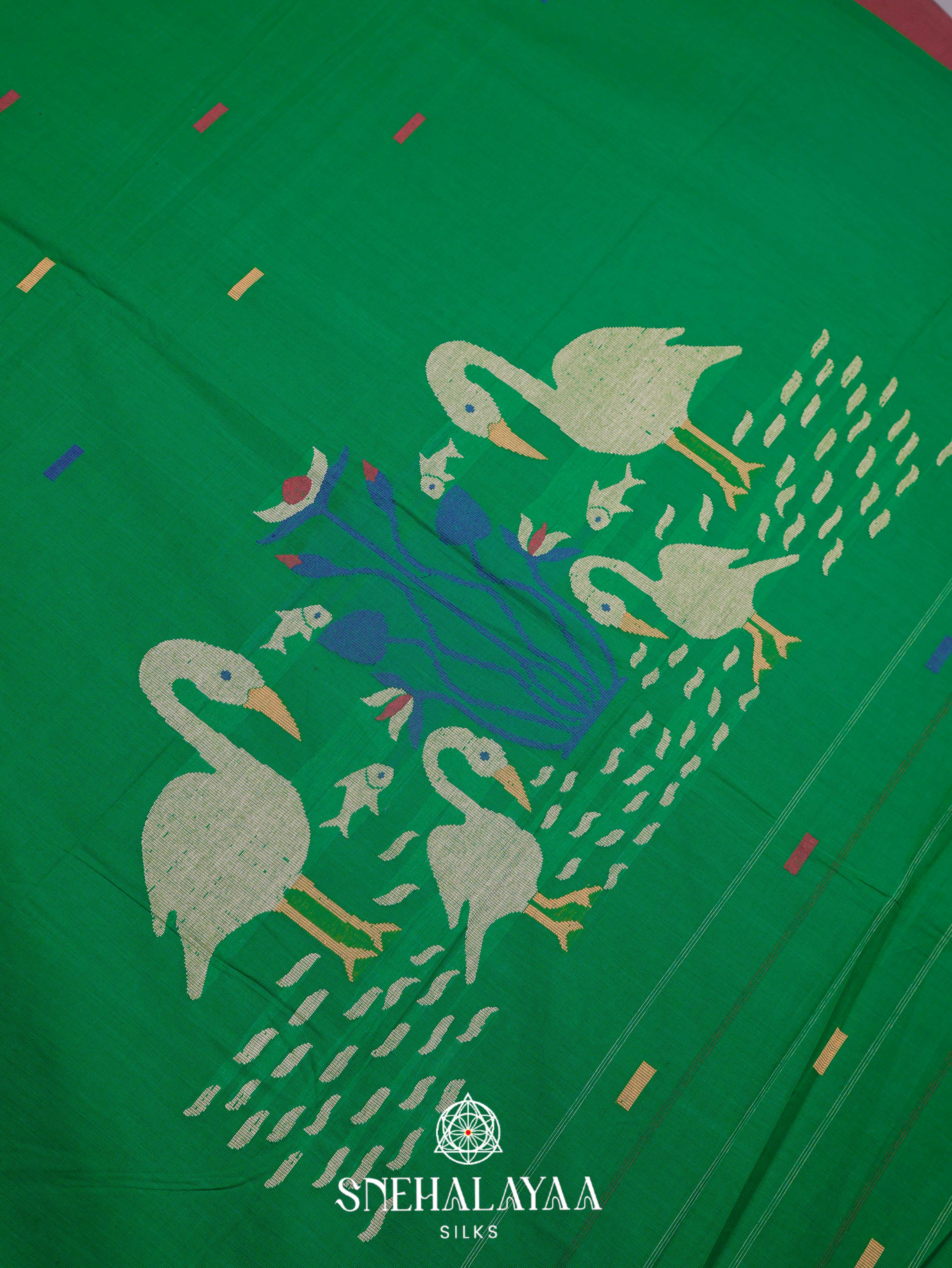 Green Kanchi Cotton Saree