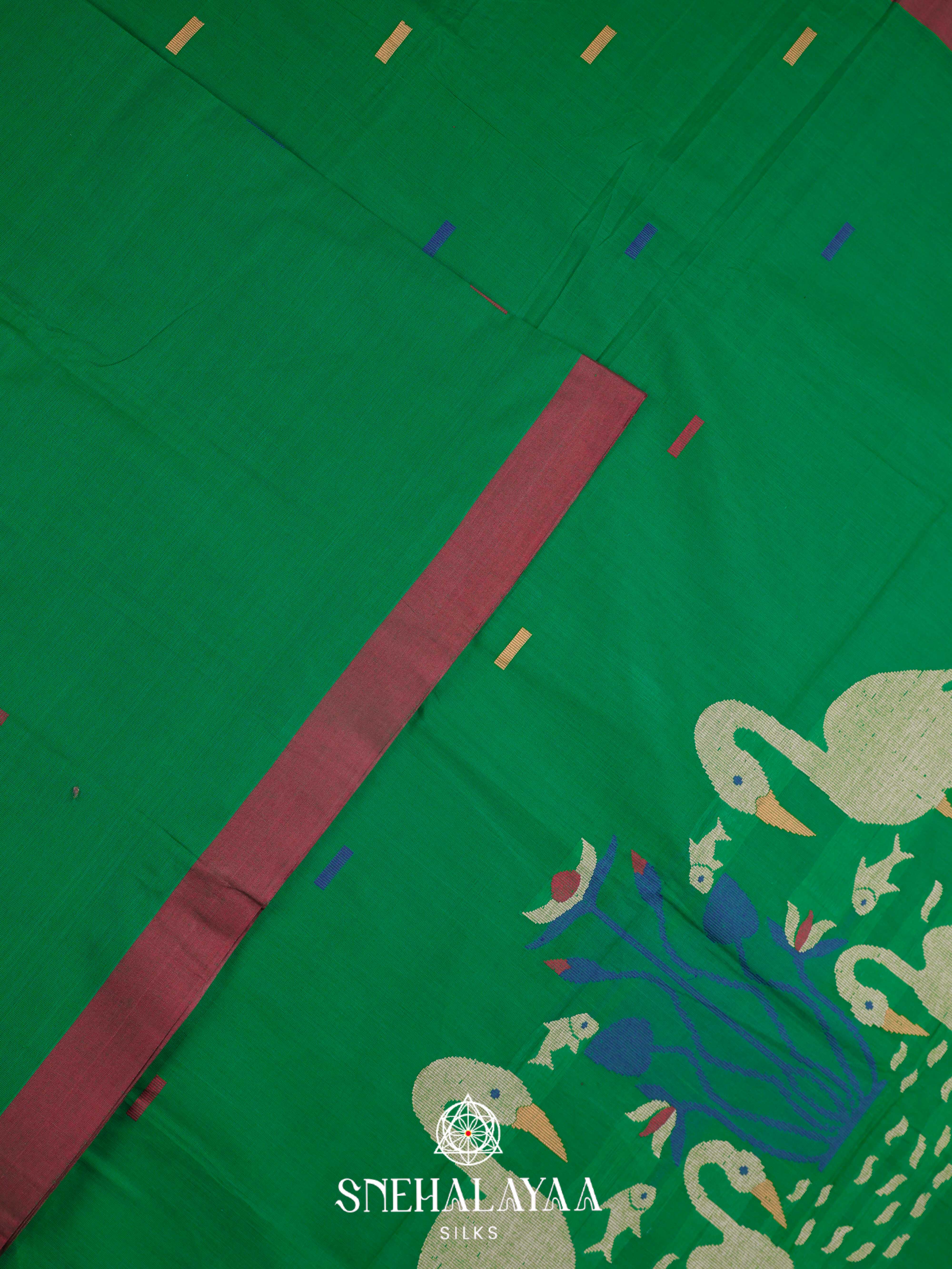 Green Kanchi Cotton Saree