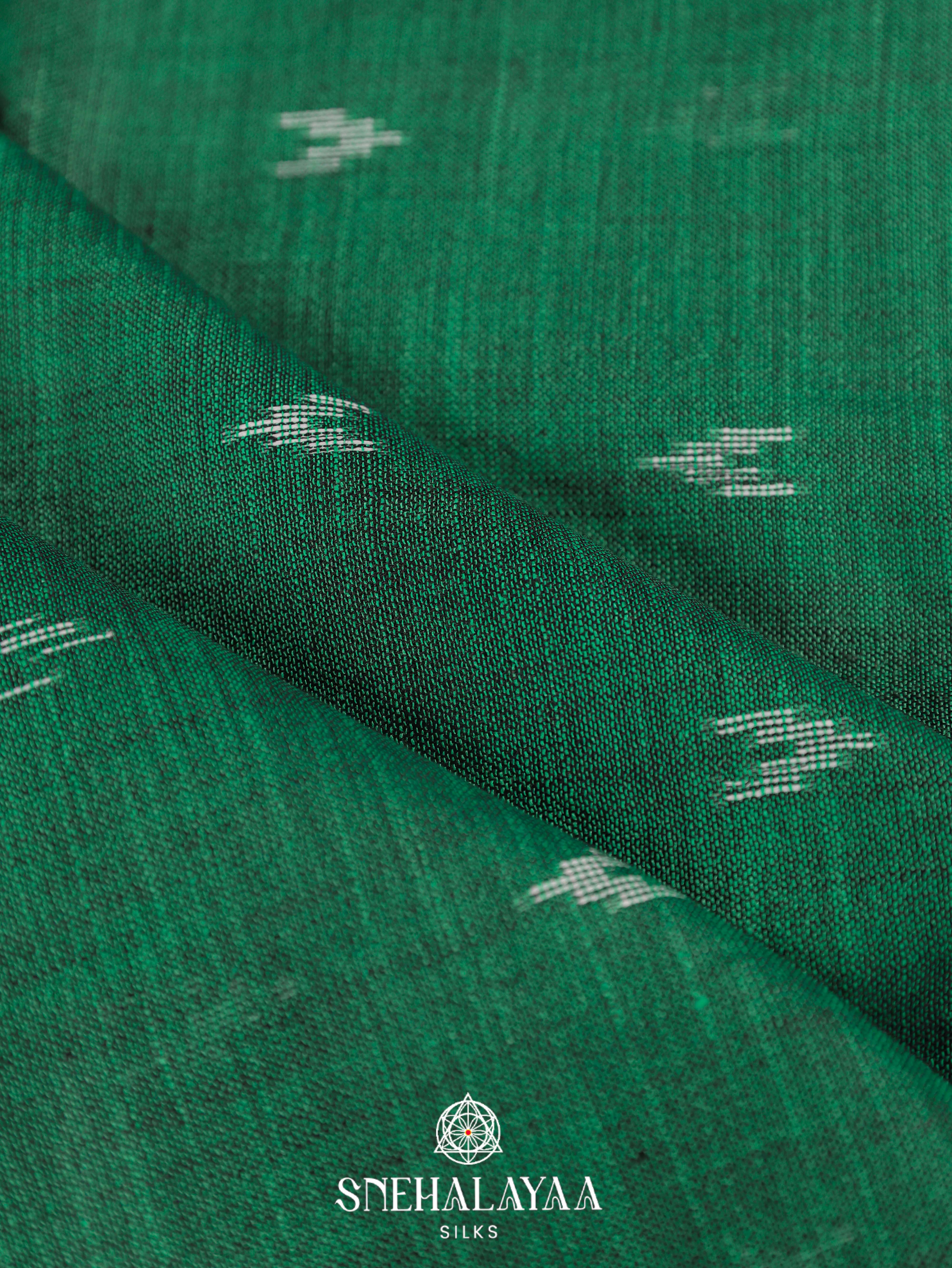 Green Linen Cotton Saree