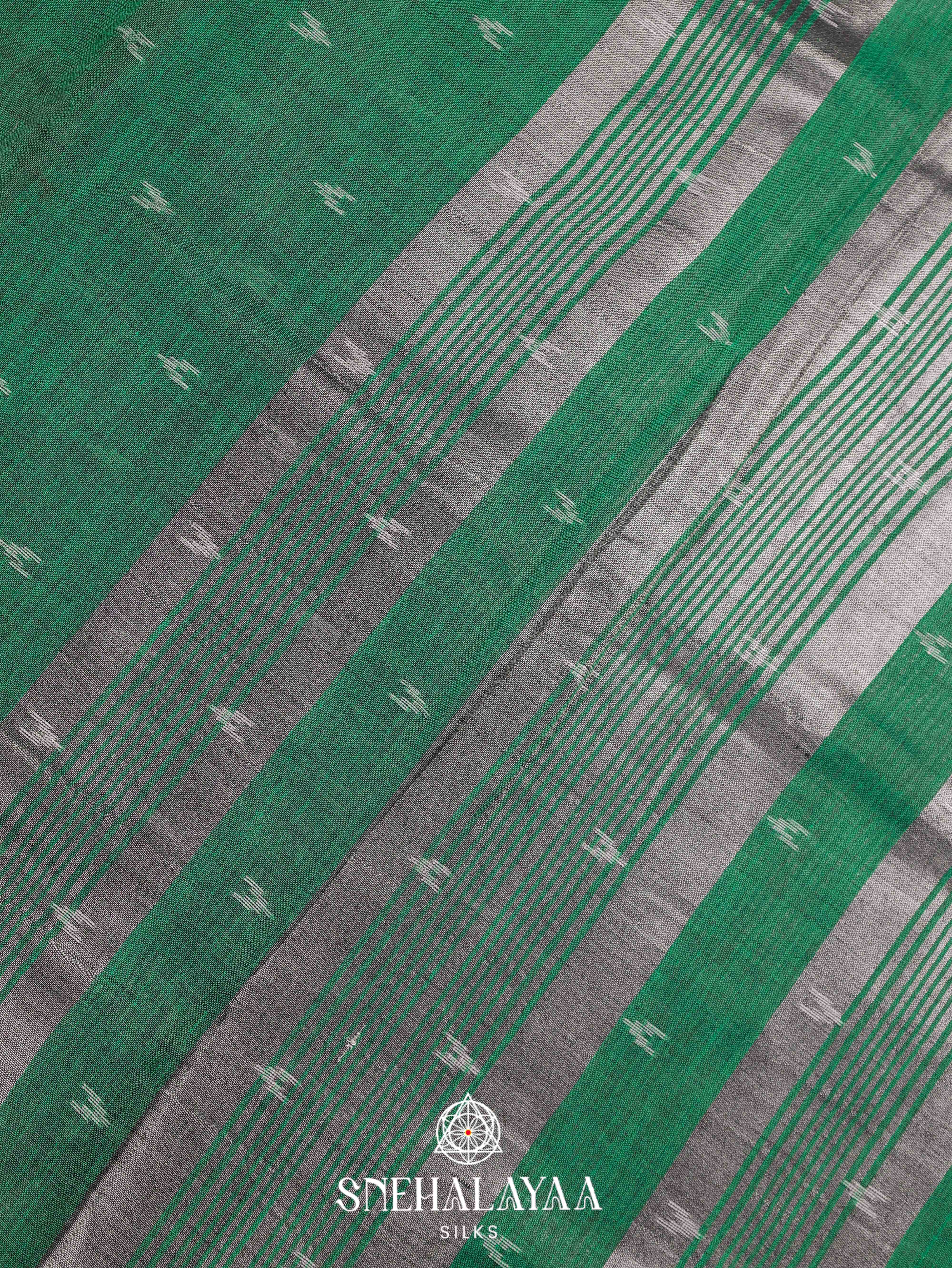 Green Linen Cotton Saree