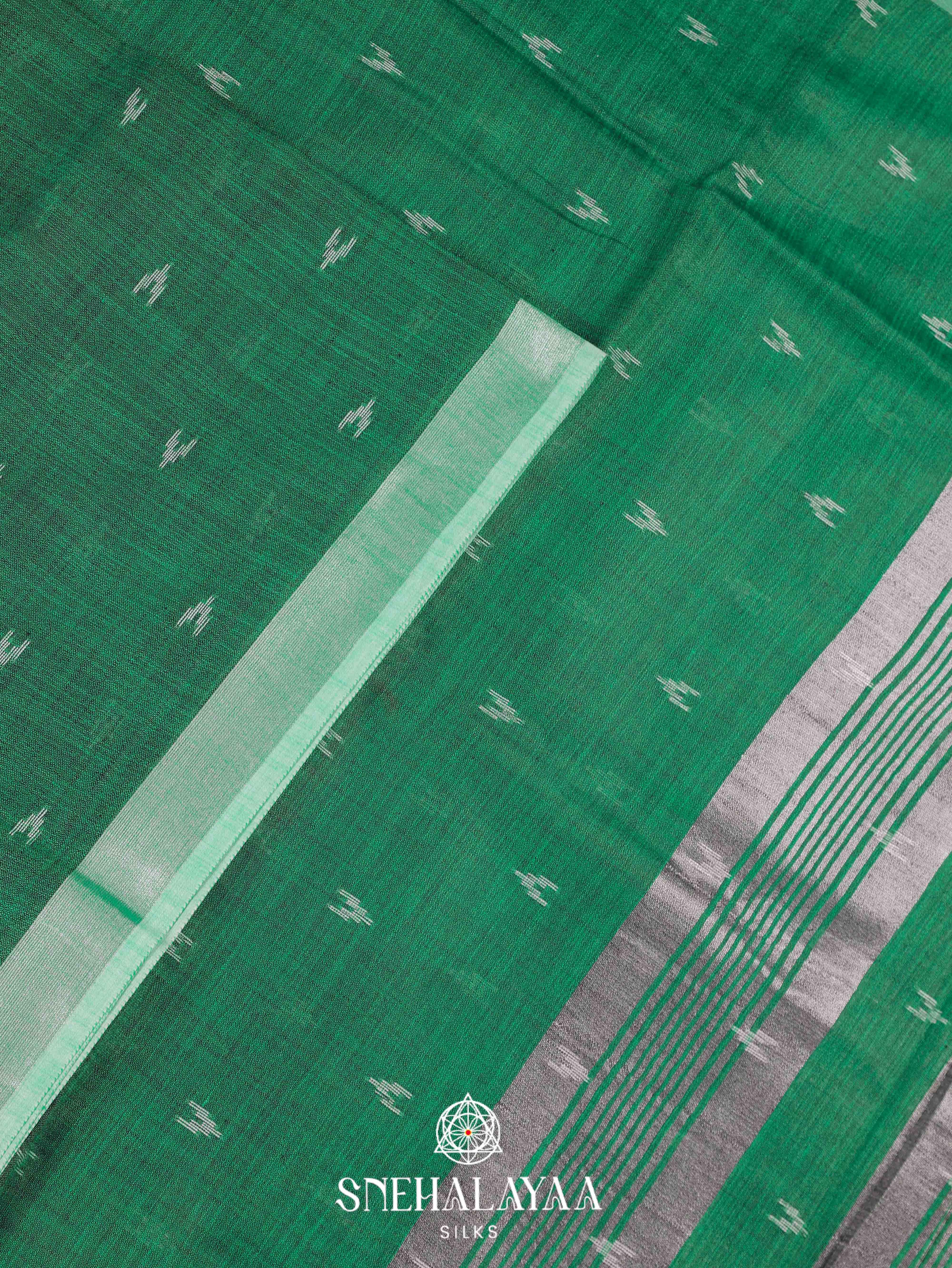 Green Linen Cotton Saree