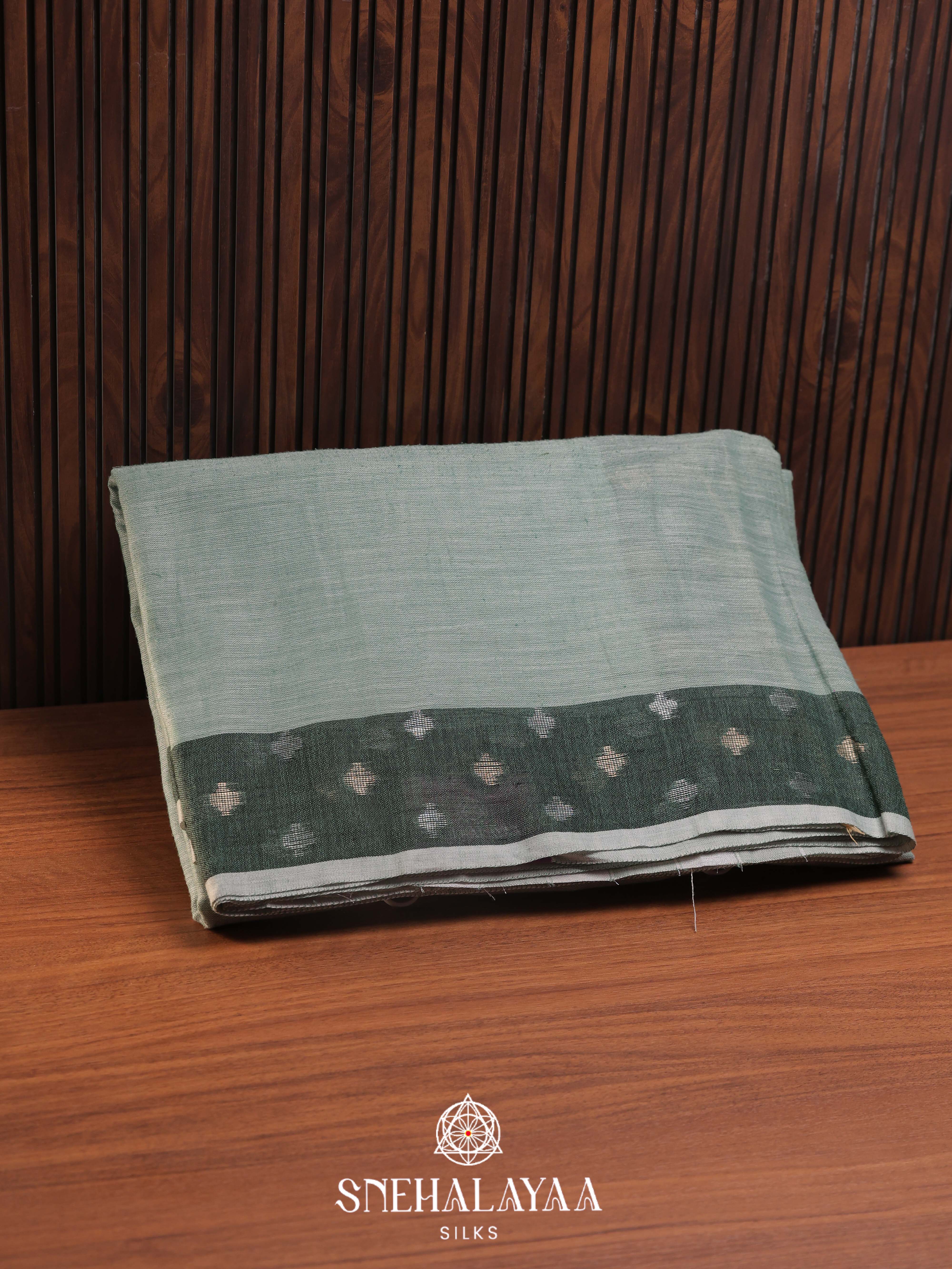 Grey  Linen Cotton Saree