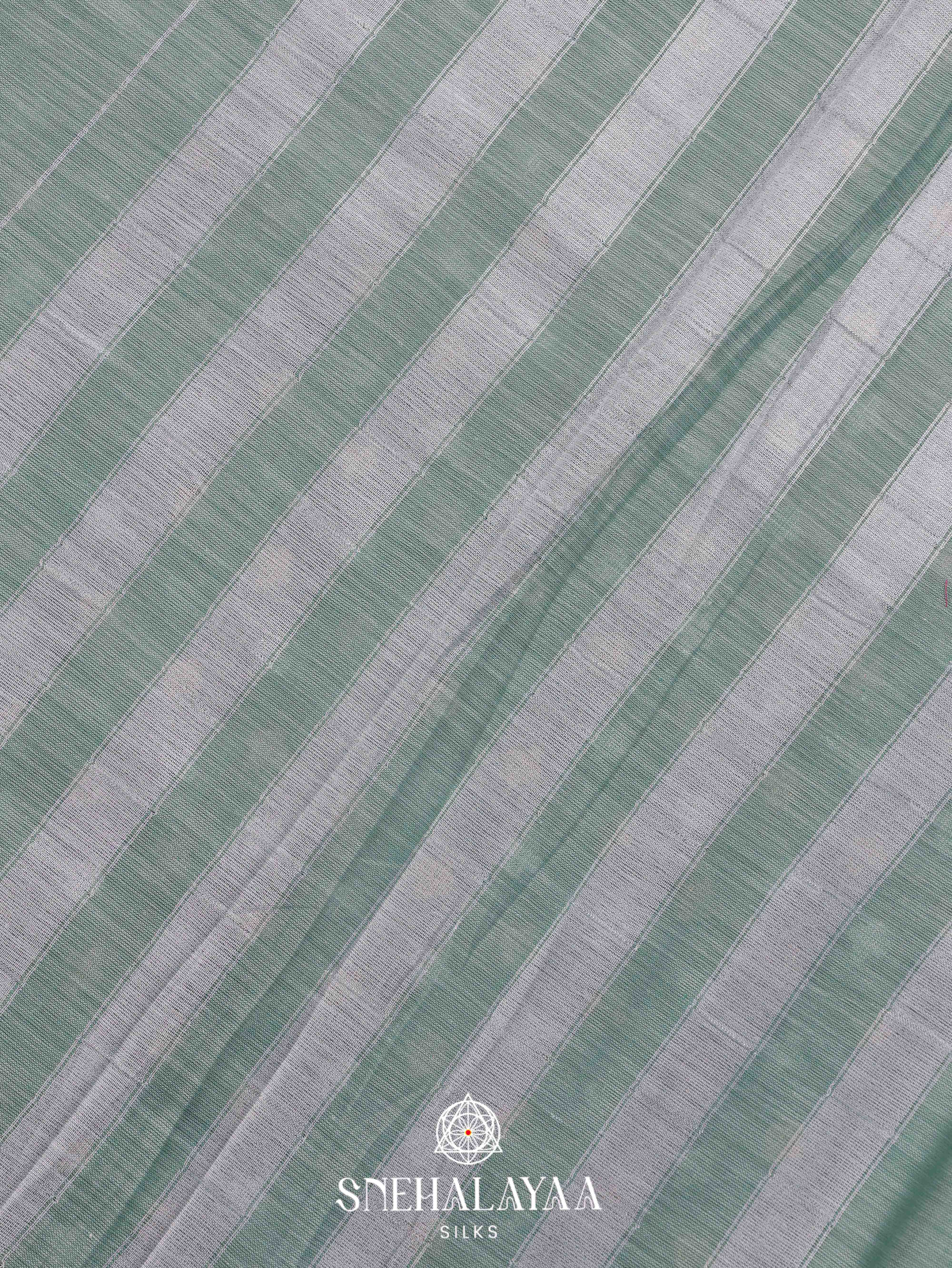 Grey  Linen Cotton Saree