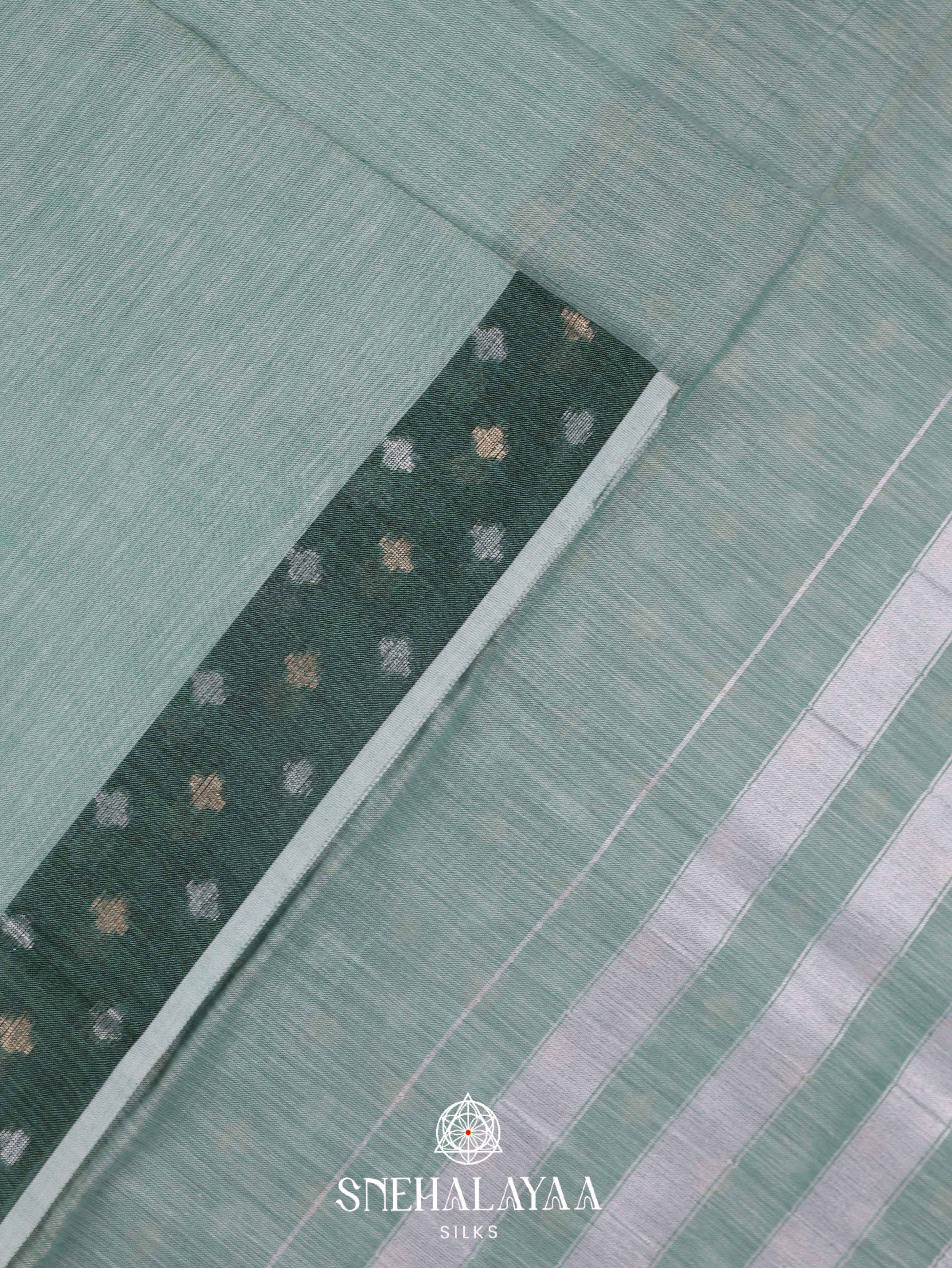 Grey  Linen Cotton Saree